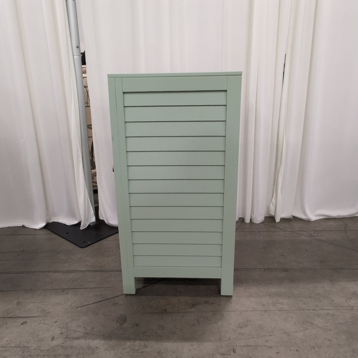 PT. Kayu Lima Utama Aqua Louvered Door Nightstand with Open Shelf