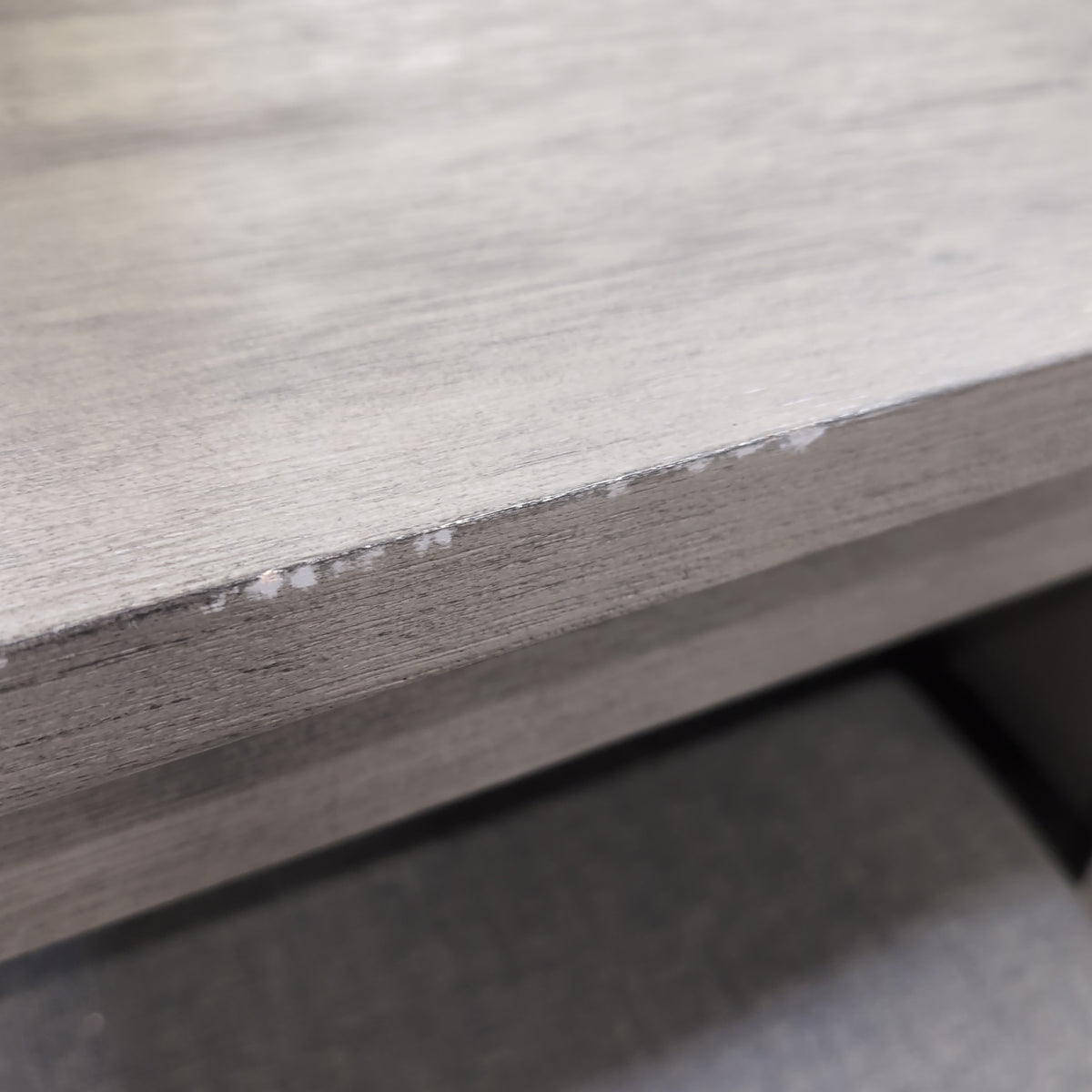 Grey Wood Kitchen Island with Open Shelves