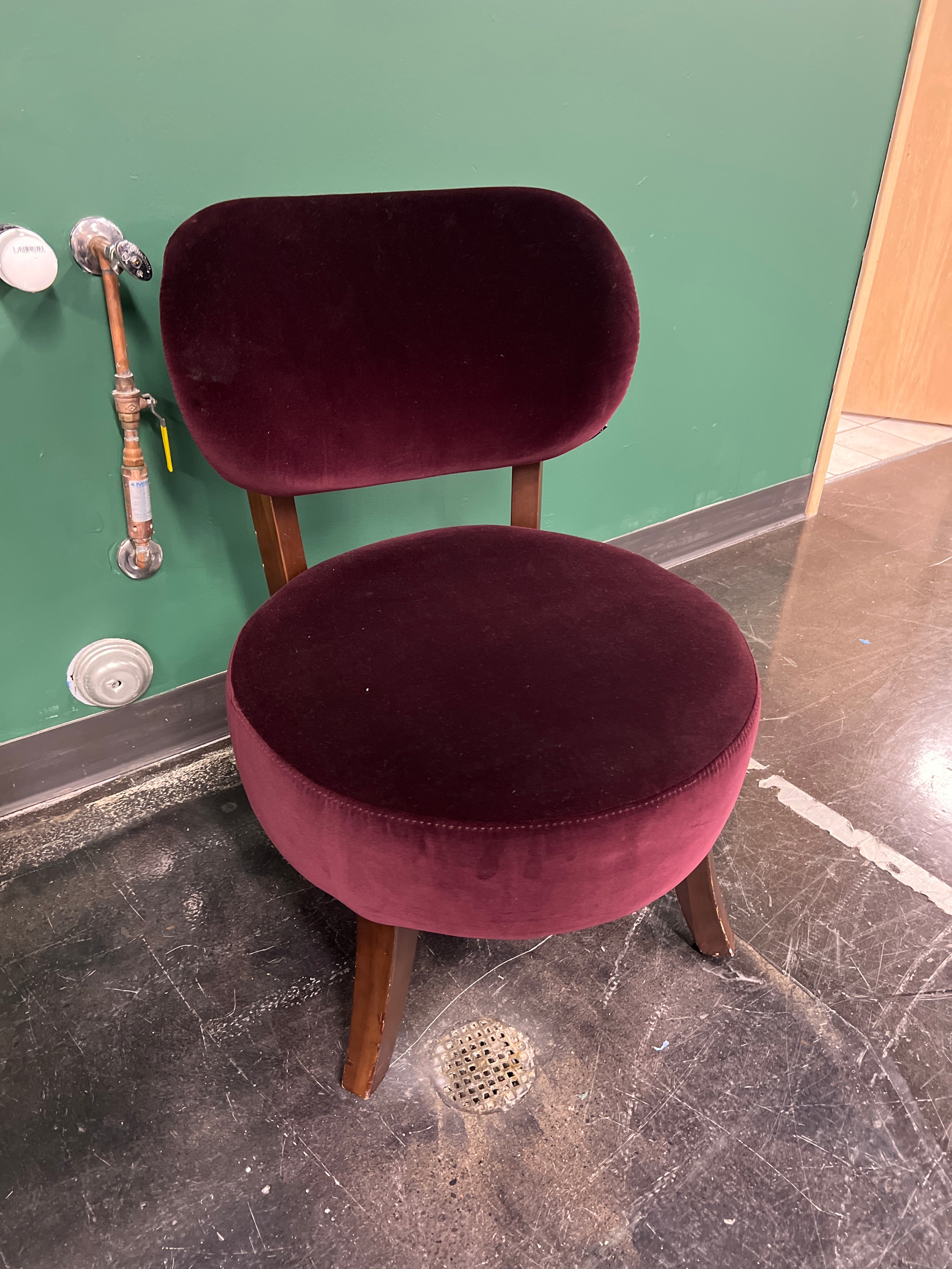 Plush Velvet Accent Chair with Dark Wood Legs