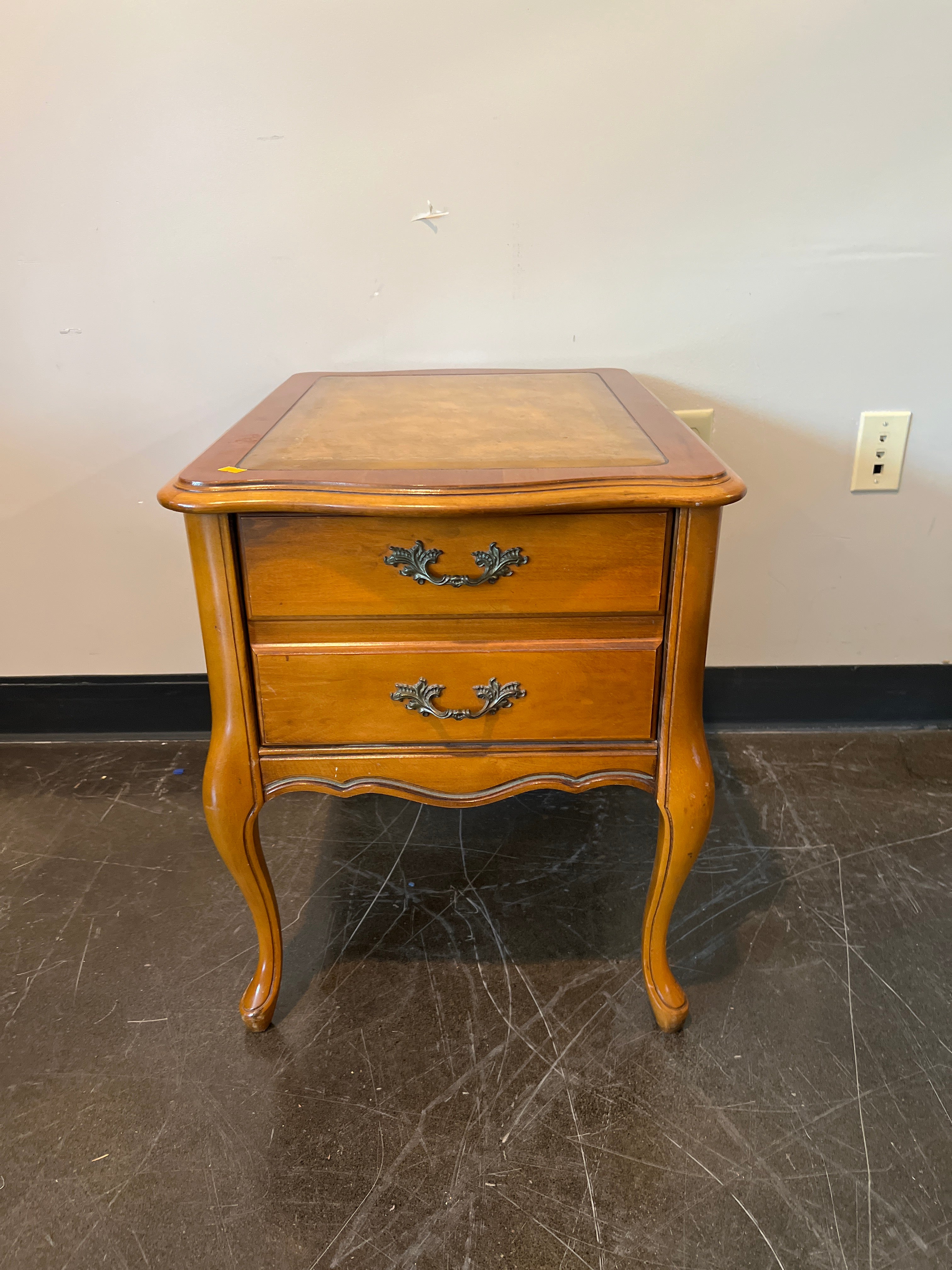 French Provincial Two-Drawer Side Table