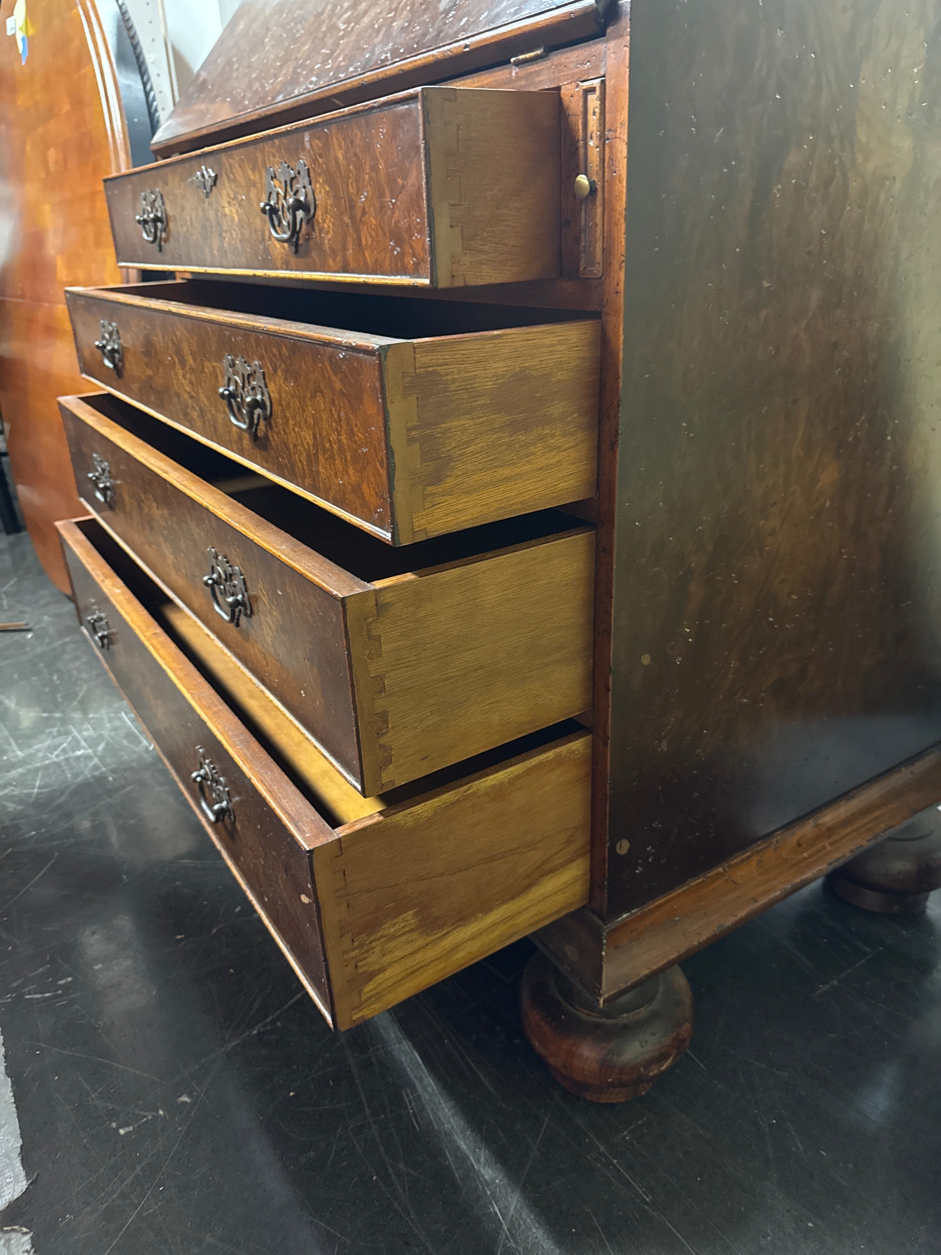 Yorkshire House Inc. George II Style Burlwood Secretary Desk