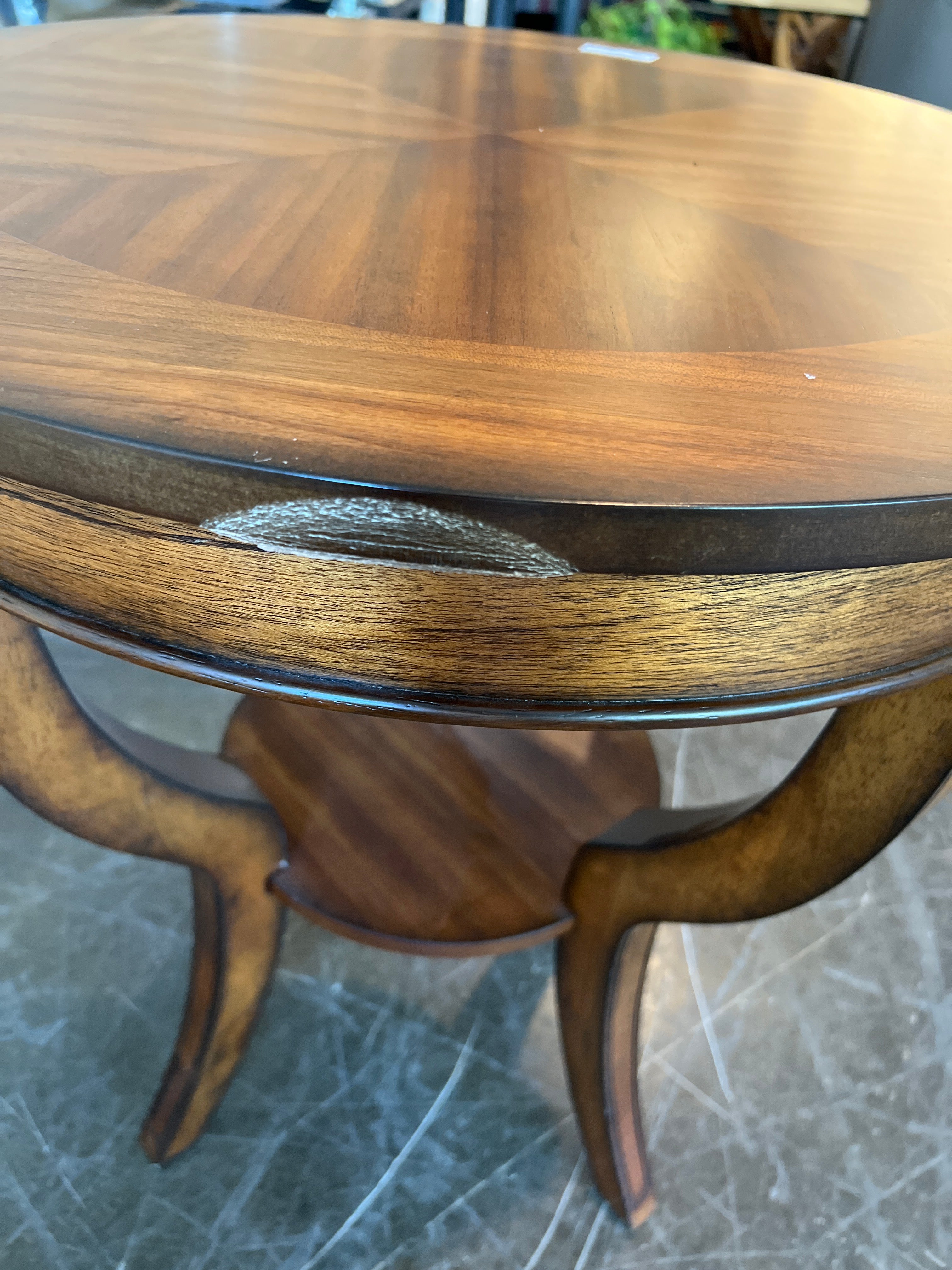 Round Hardwood Accent Table