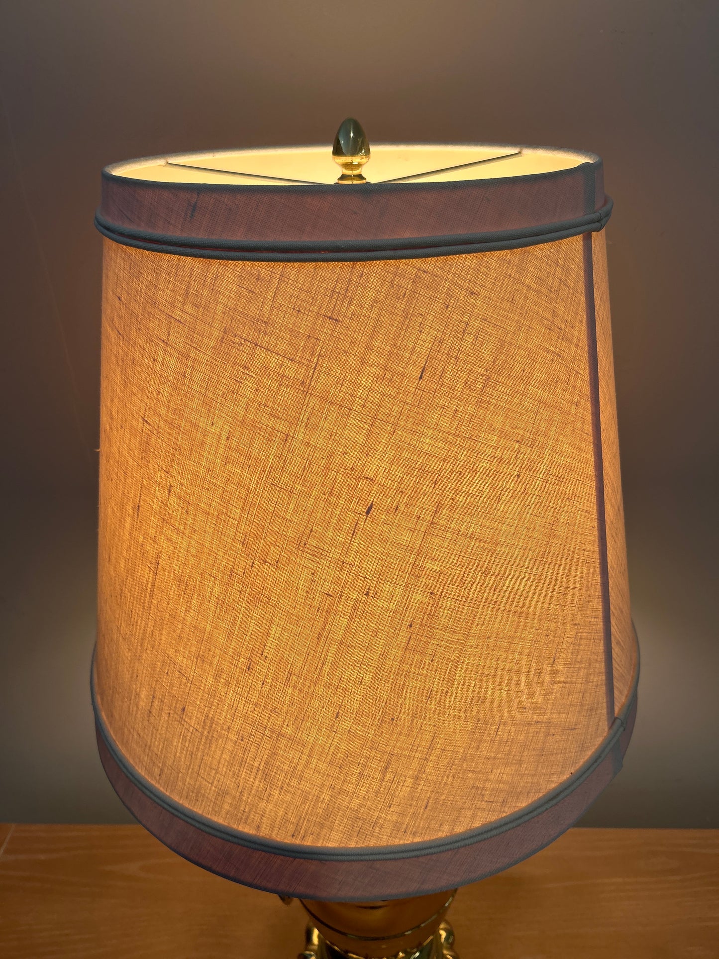 Baker Knapp And Tubbs Brass Table Lamp with Off-White Shade