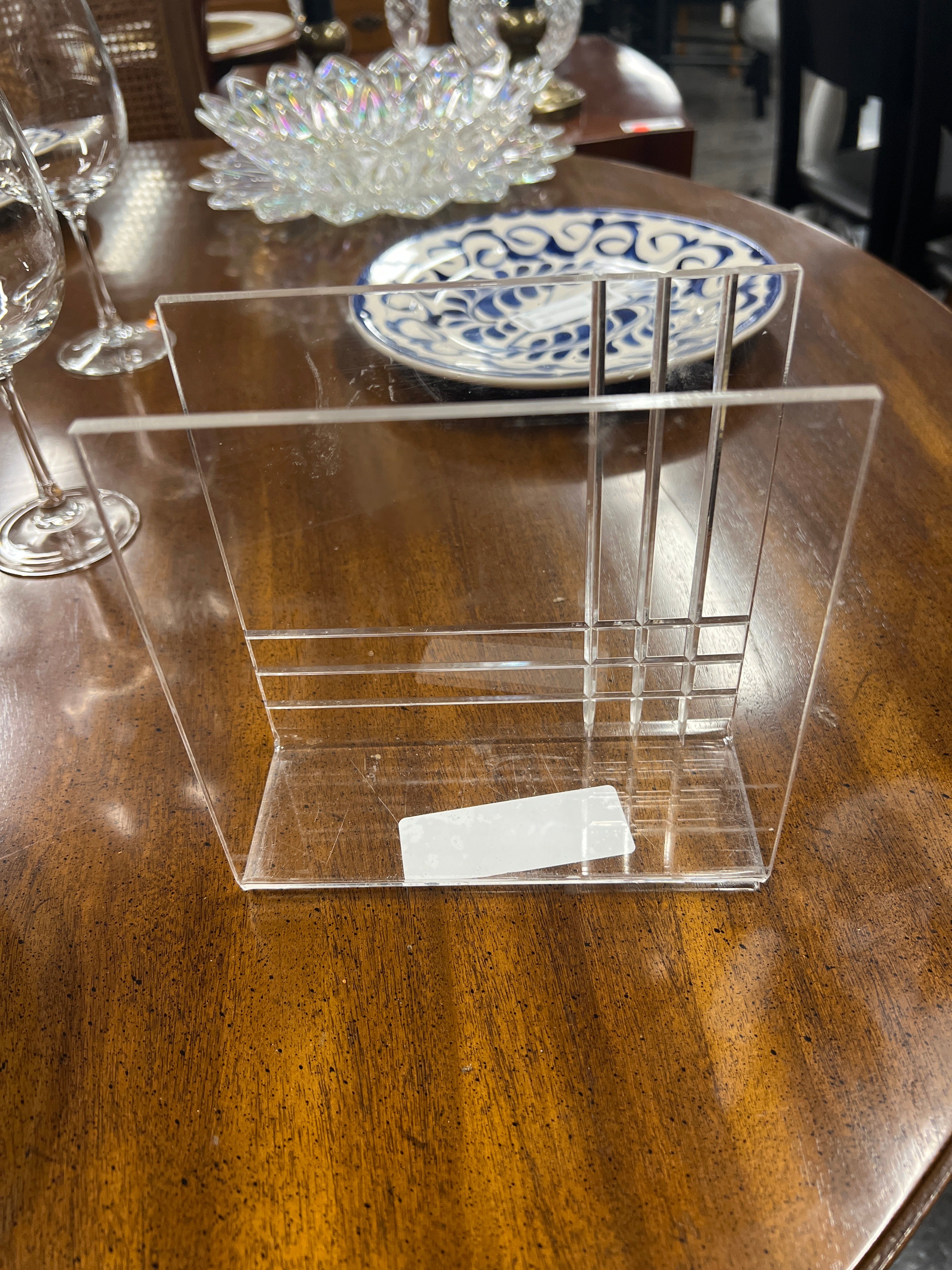 Acrylic Art Deco napkin holder