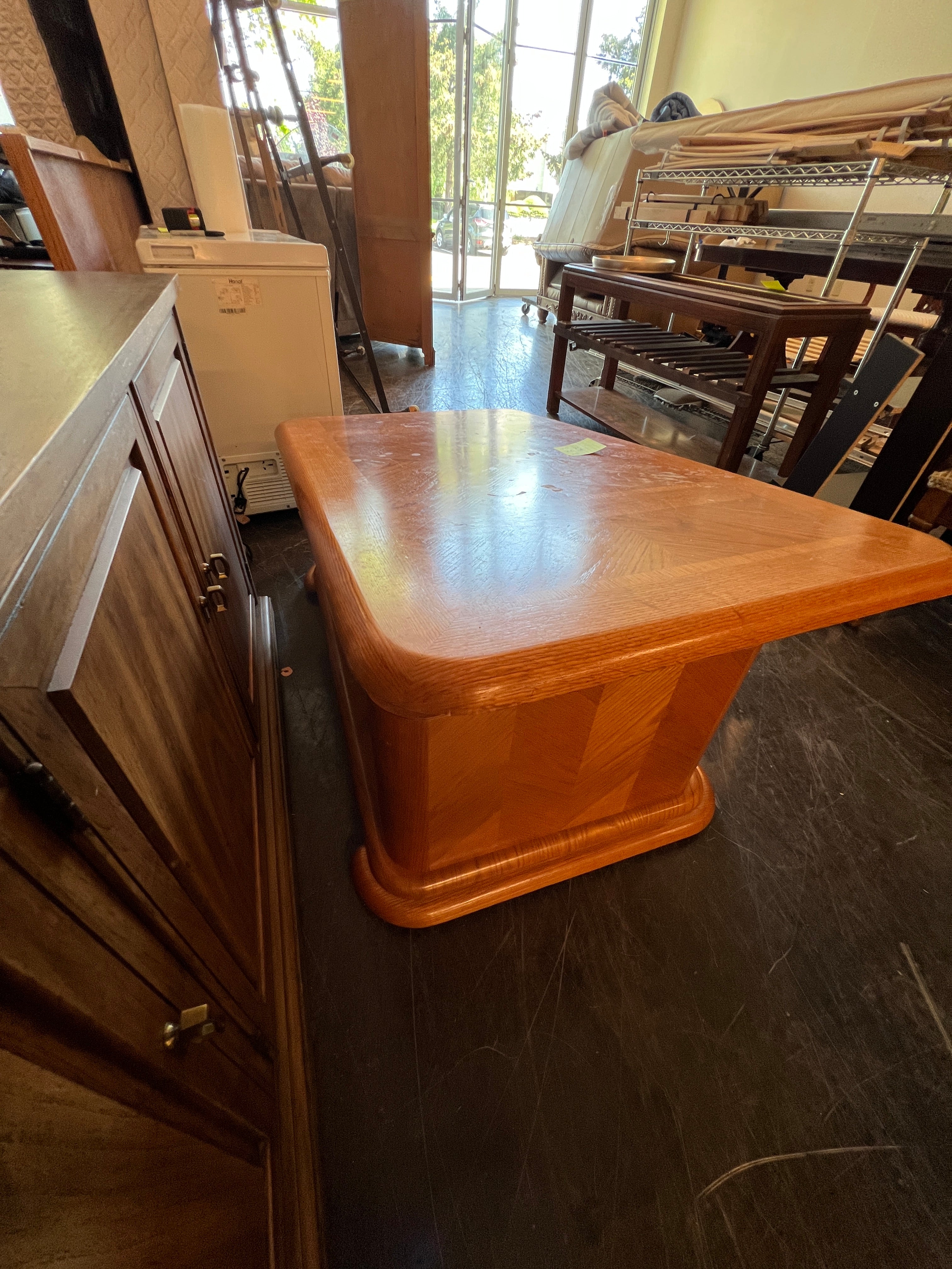 Small Wood Two Tier Side Table