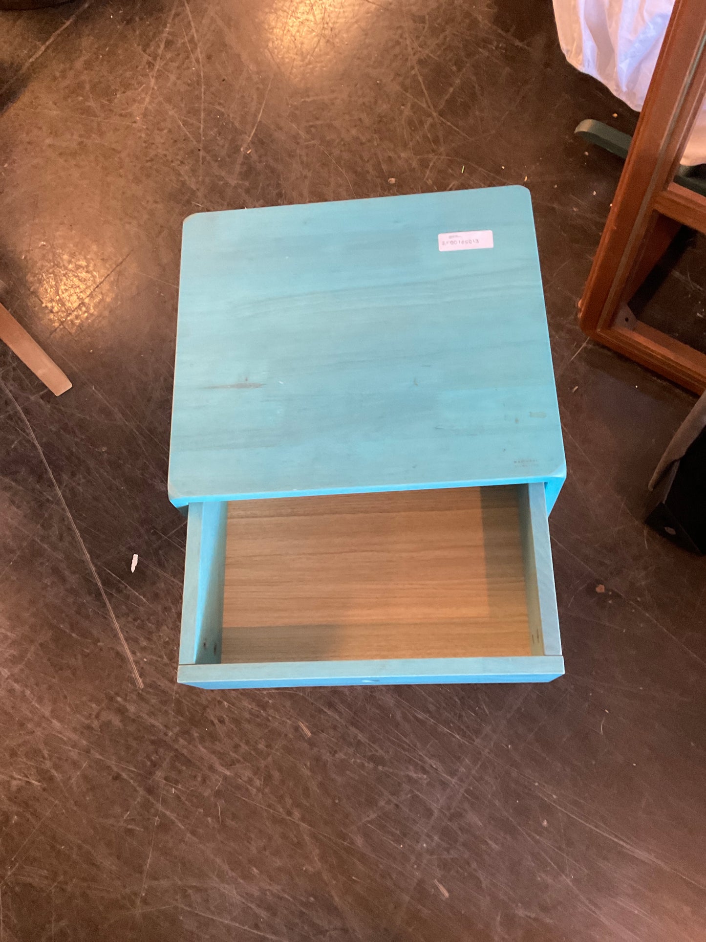 Turquoise Mid-Century Modern Two-Drawer Side Table