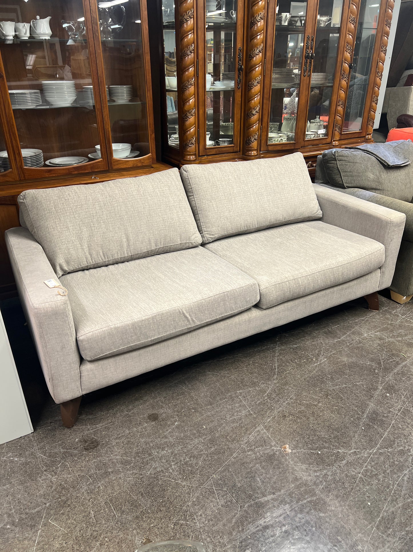 Stylus Light Gray Modern Sofa with Loose Cushions