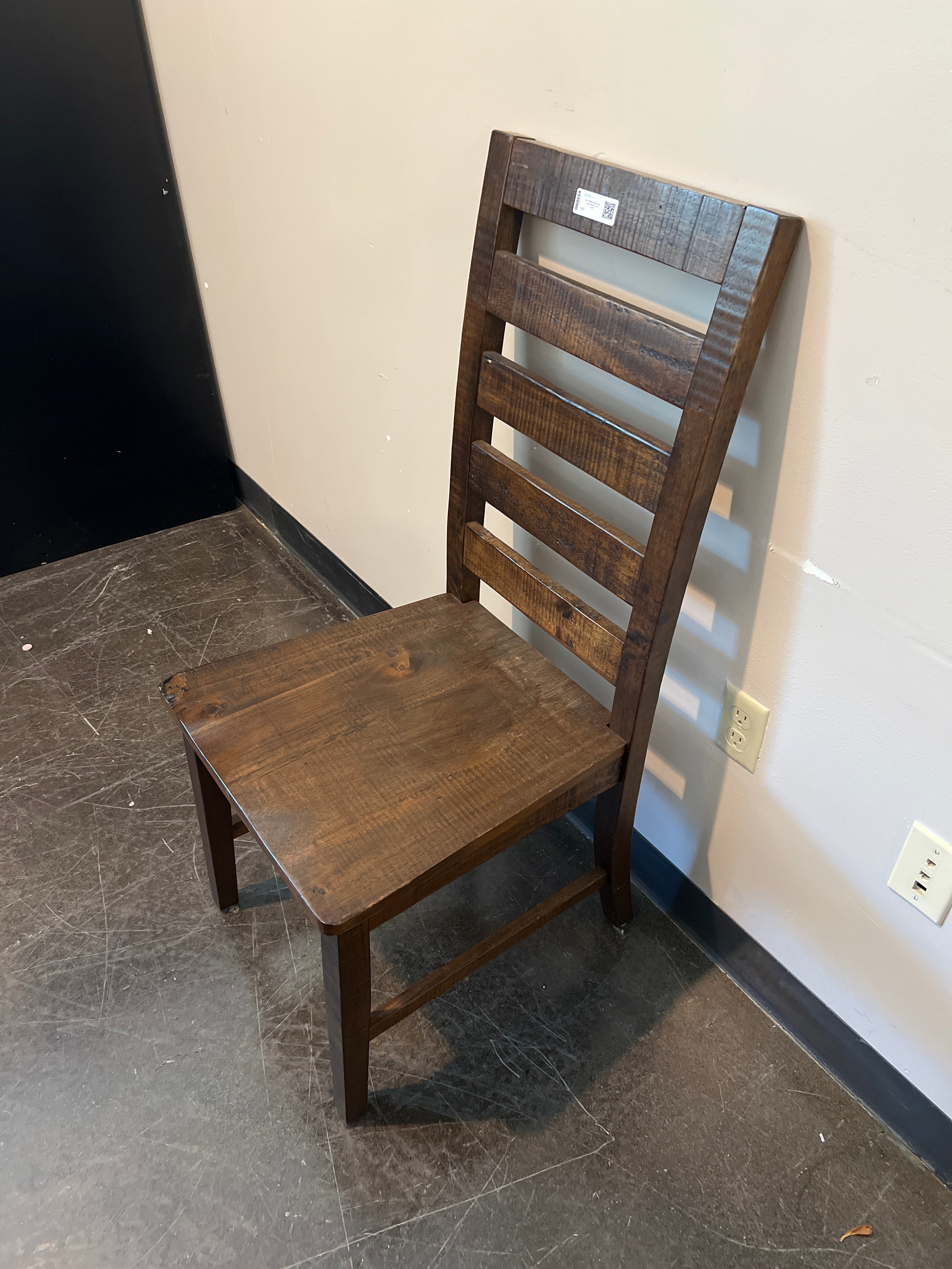 World Market Dark Wood Ladder-Back Dining Chairs