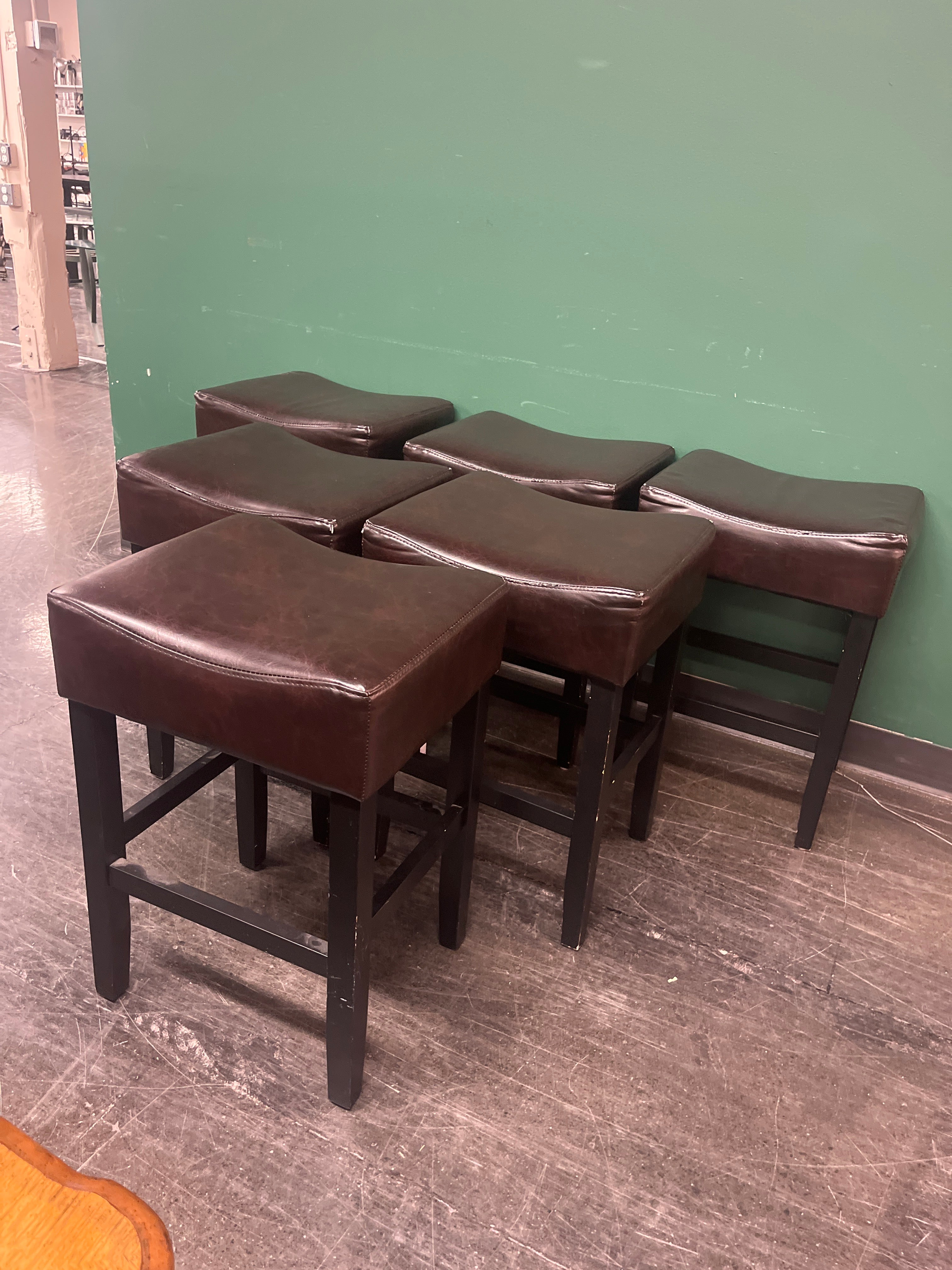 Dark Brown Leatherette Counter Height Bar Stool