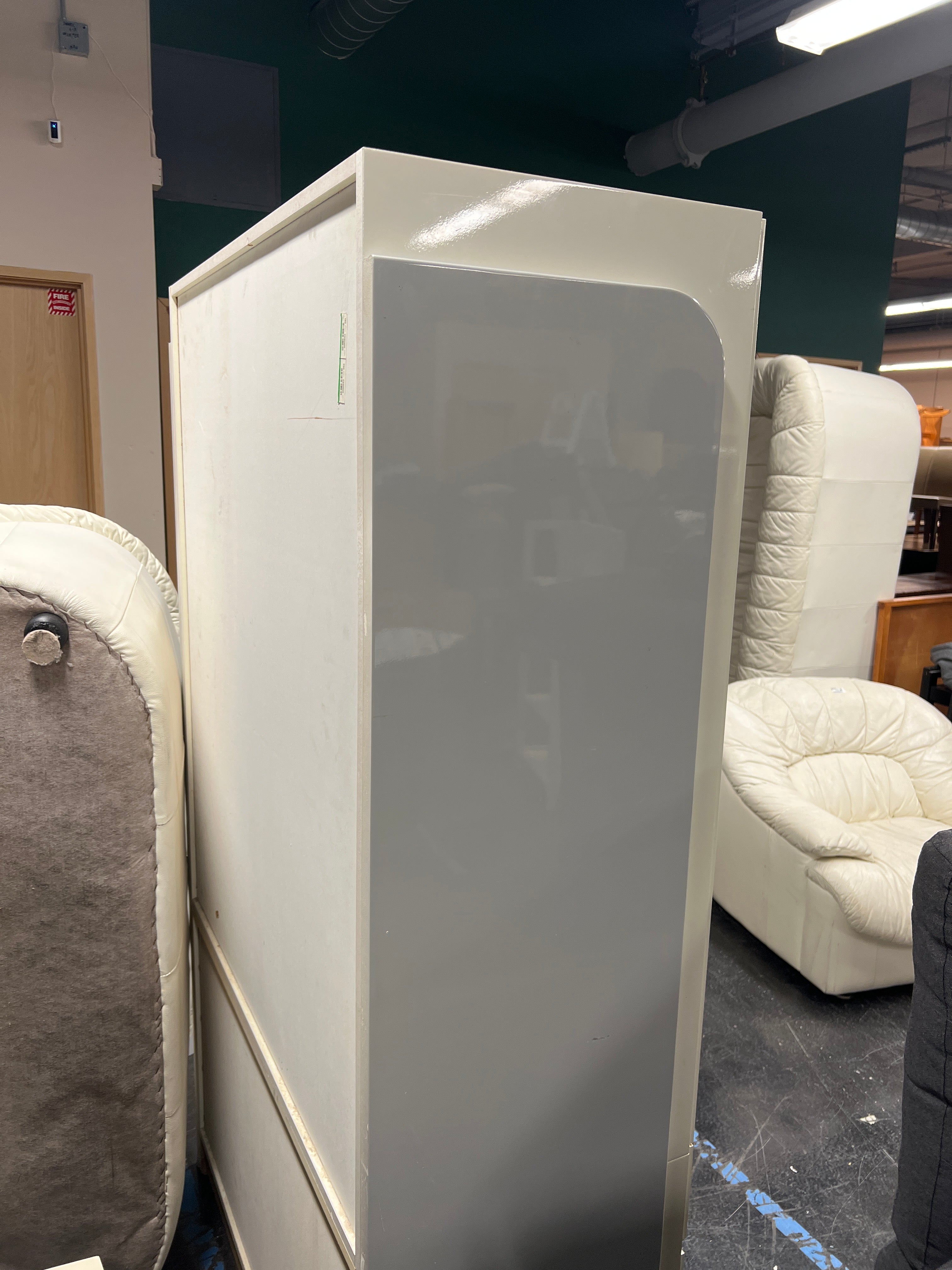 Modern White Wardrobe with Three Drawers