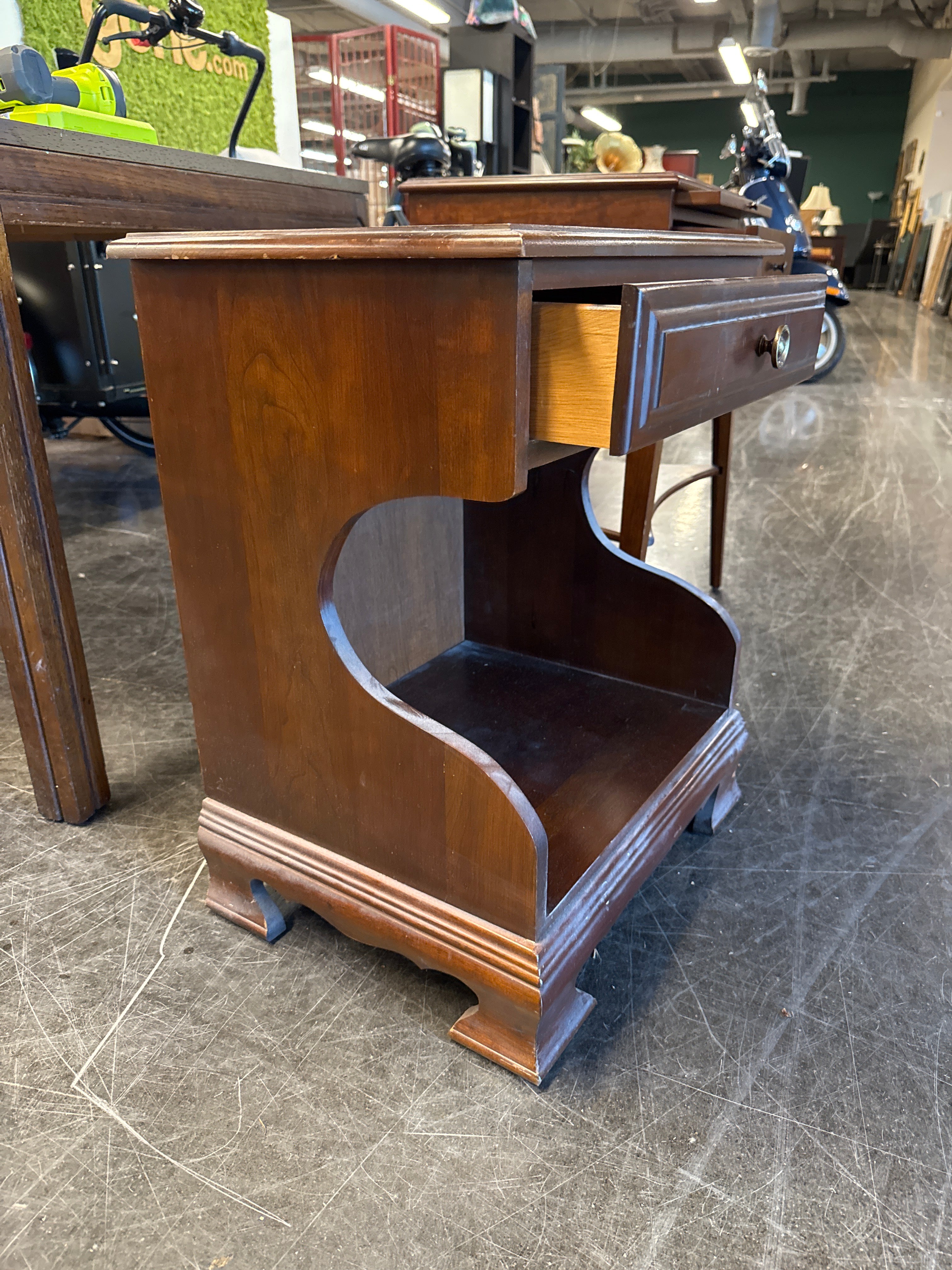 Small Two Tier Side Table, Solid Wood