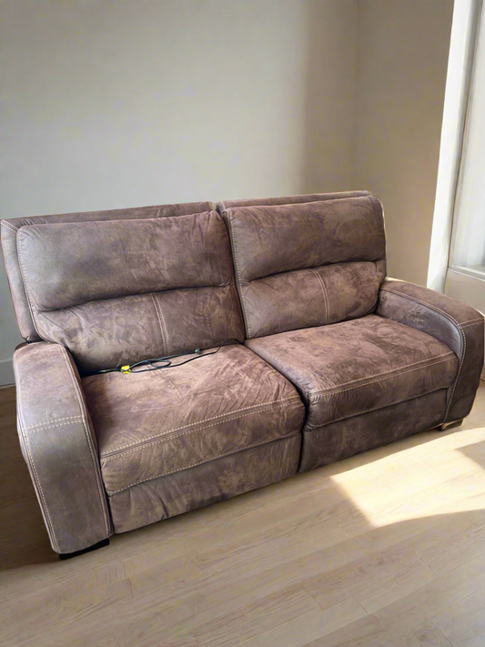 Brown Recliner Two Seat Sofa