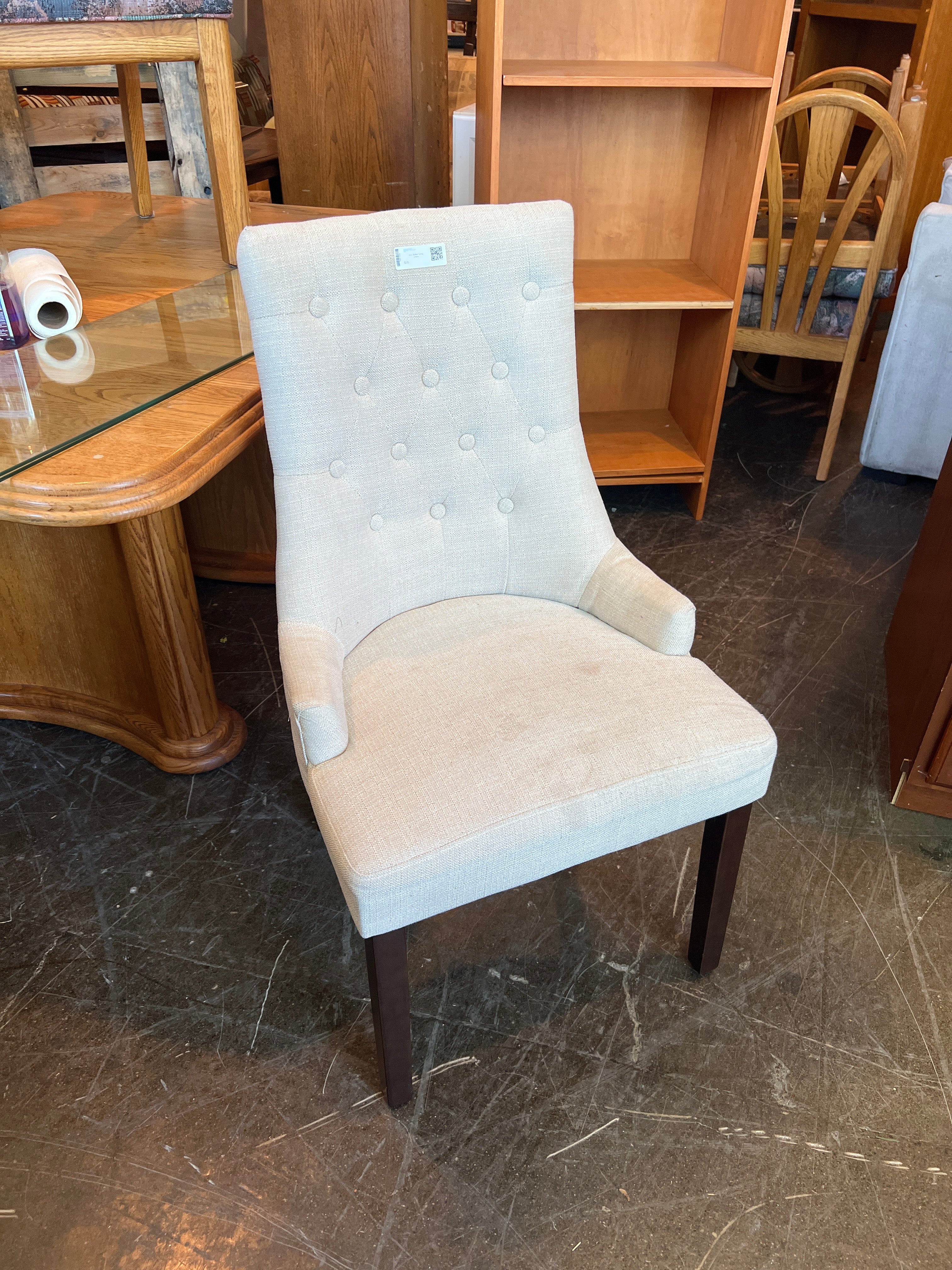 Ivory Stuffed Dining Chairs