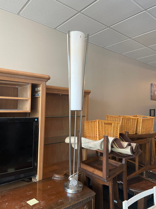 Floor Lamp Silver with White Cover