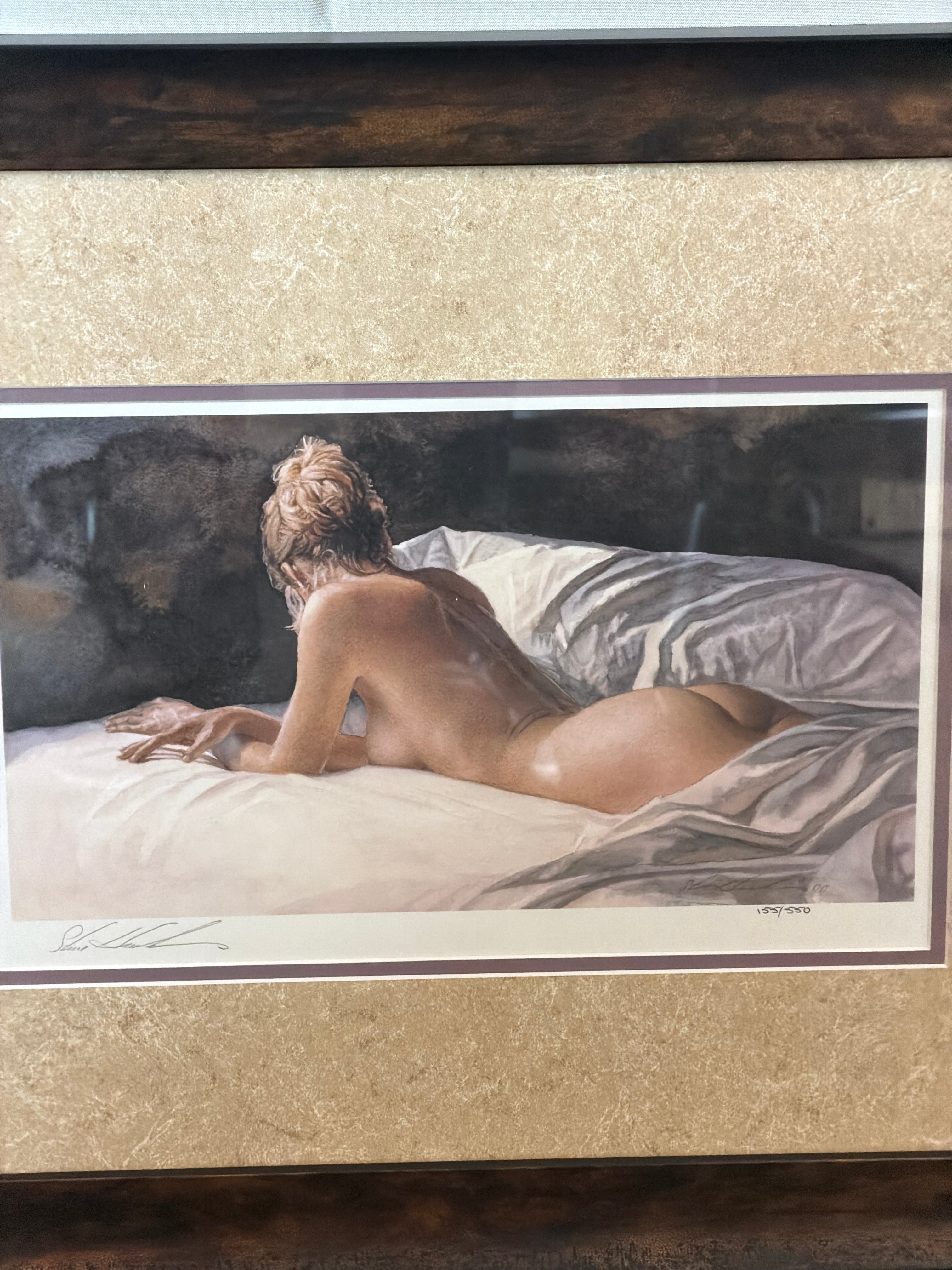 Steve Hanks Figurative Art Print in Distressed Wood Frame 155/550