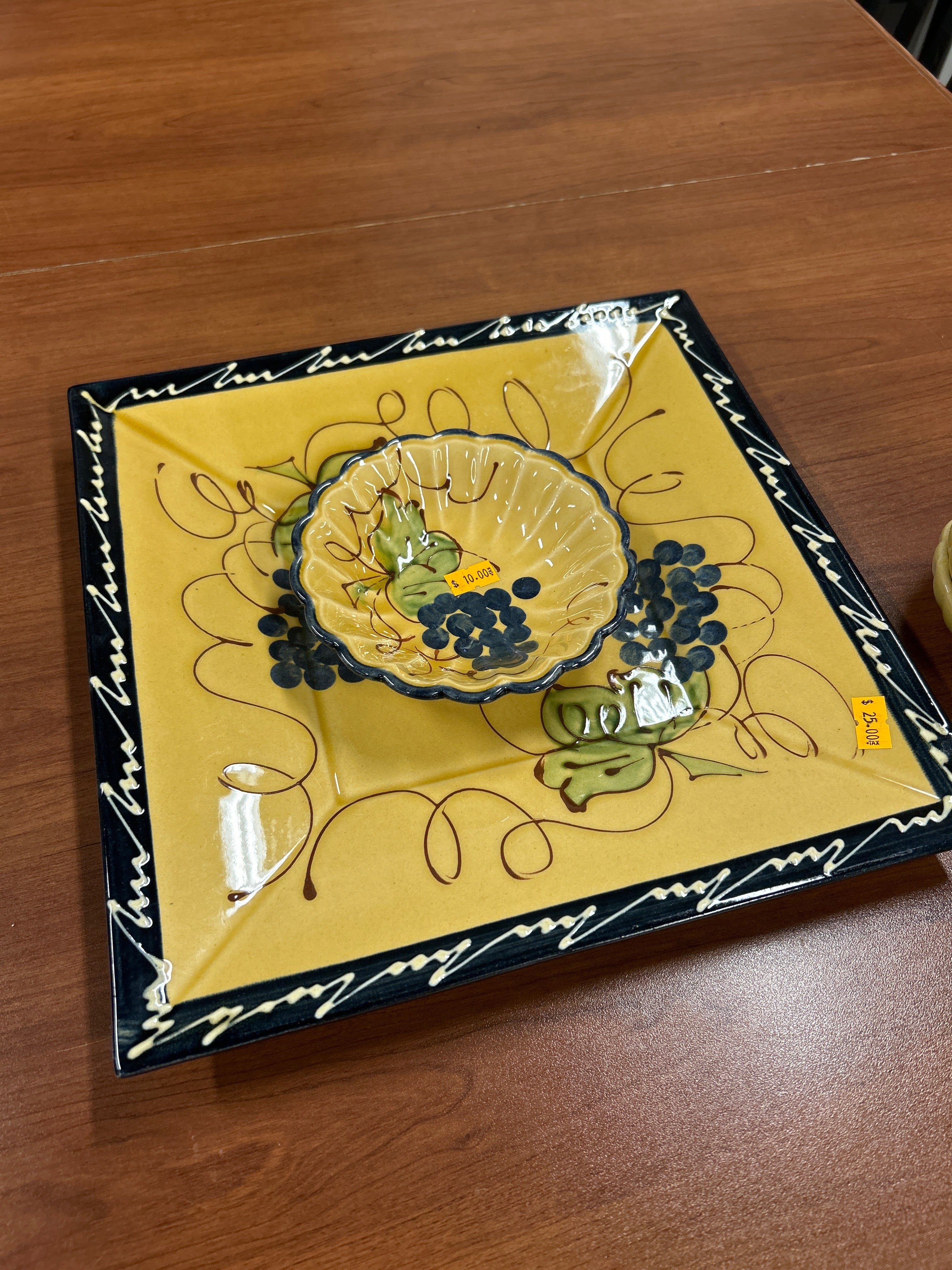 Yellow Decor Ceramic Plate Set