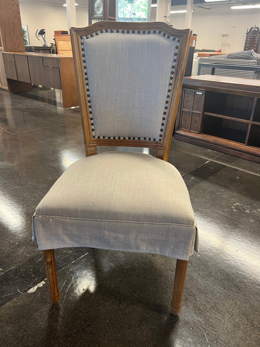 Pier 1 Imports Cloth Dining Chairs Tan with Rivet details