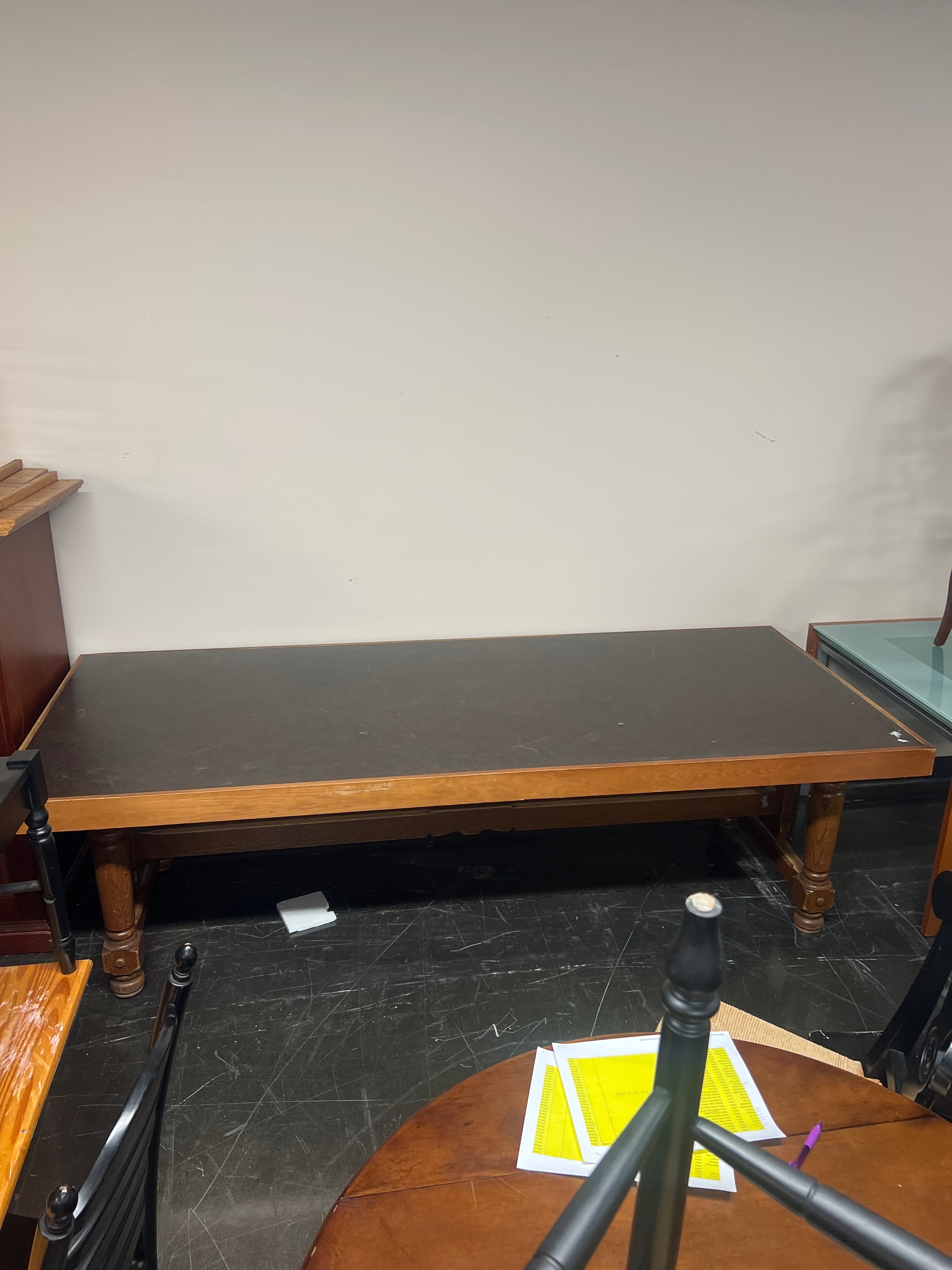 Vintage Large Library Tables Wood w/ Whimsical Details