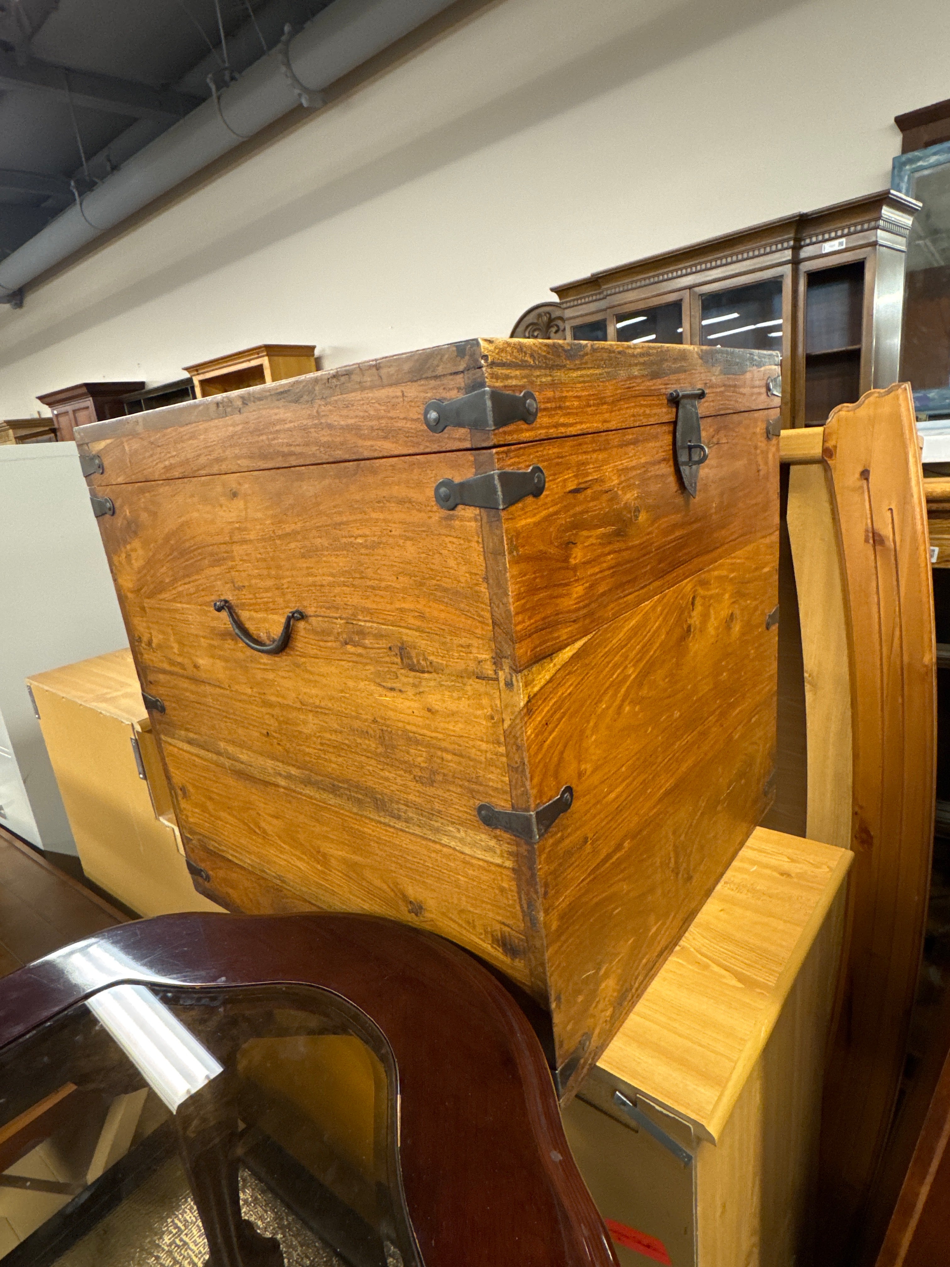 Rustic Brown Wooden Storage Chest