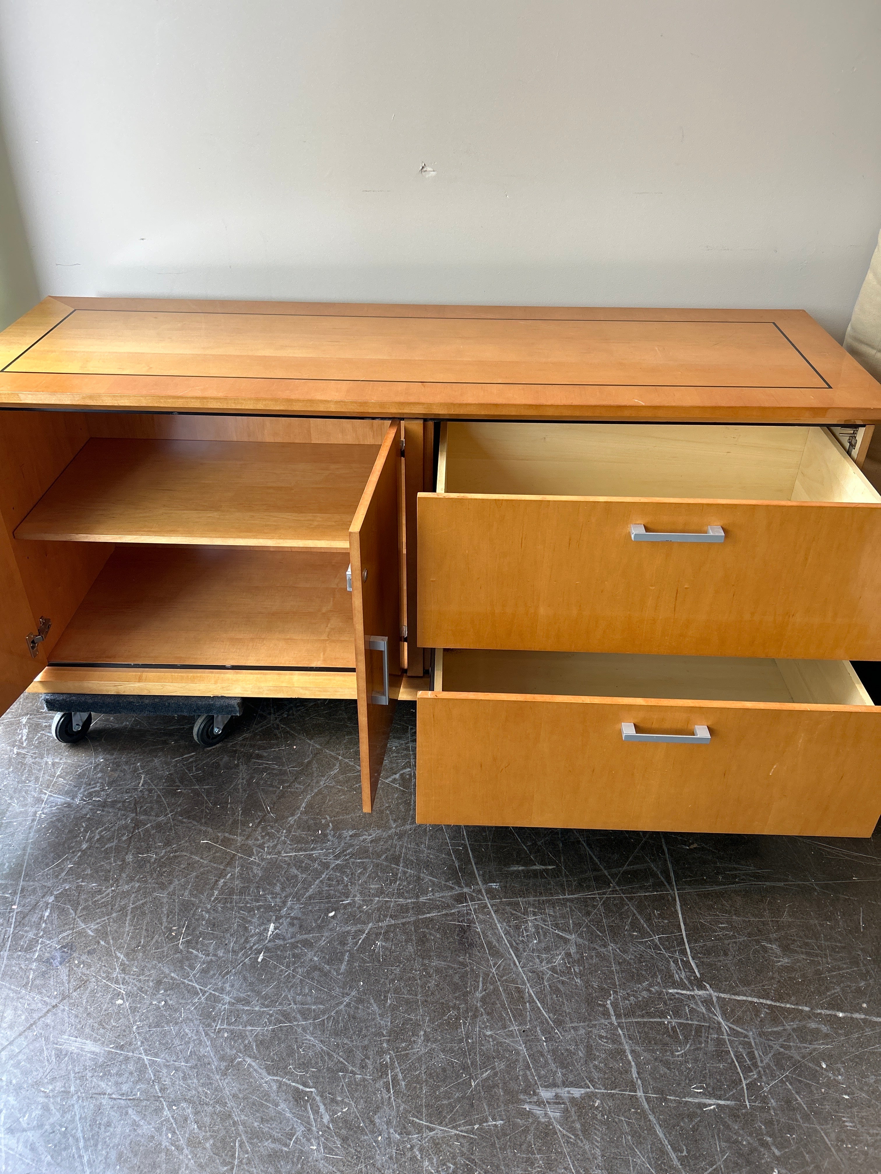 Oak Storage Cabinet with Lock