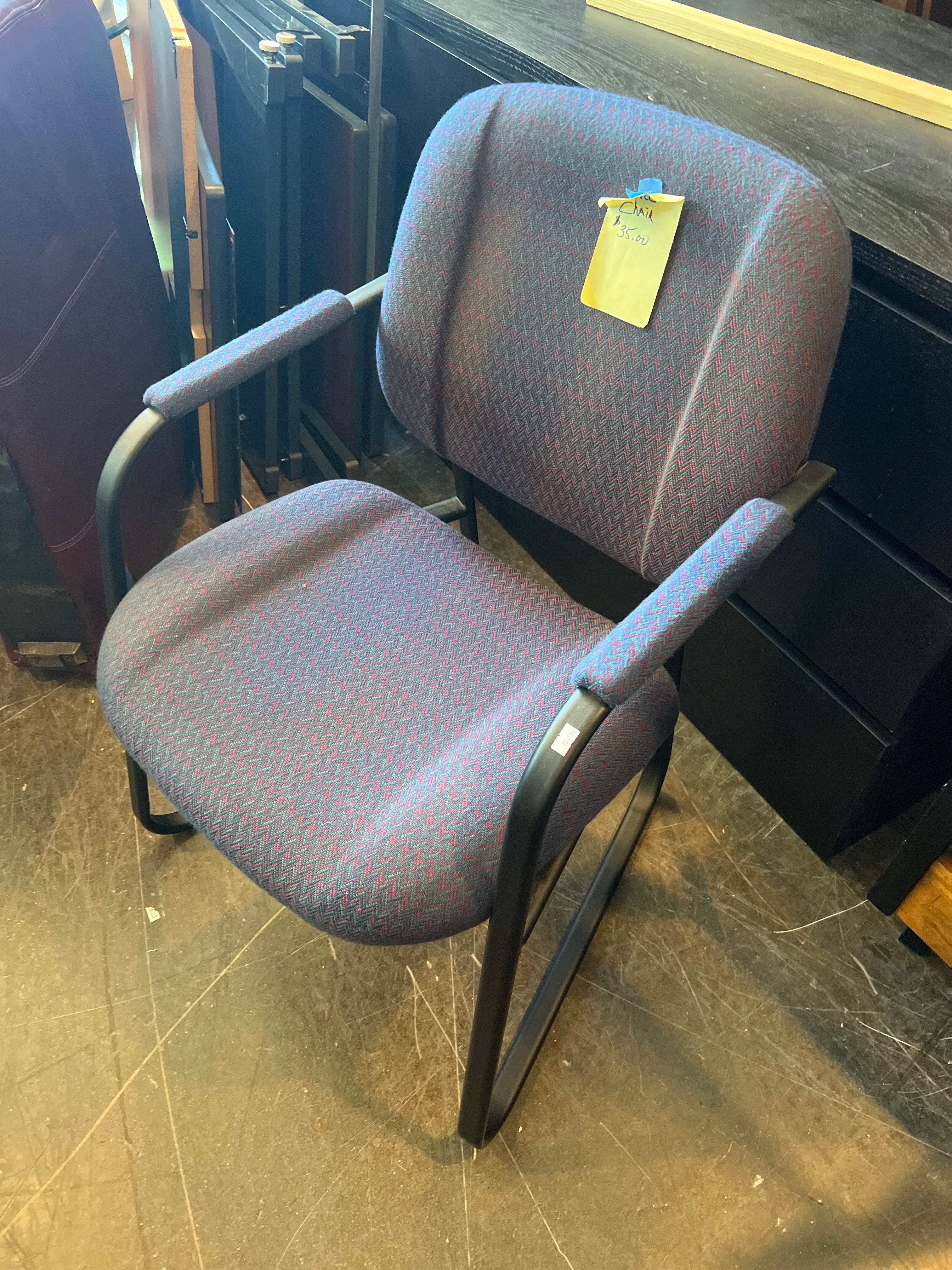 Upholstered Office Side Chair with Arms
