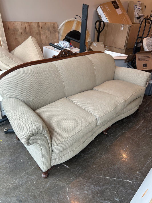 Custom Made Designer Couch With Wood Trim