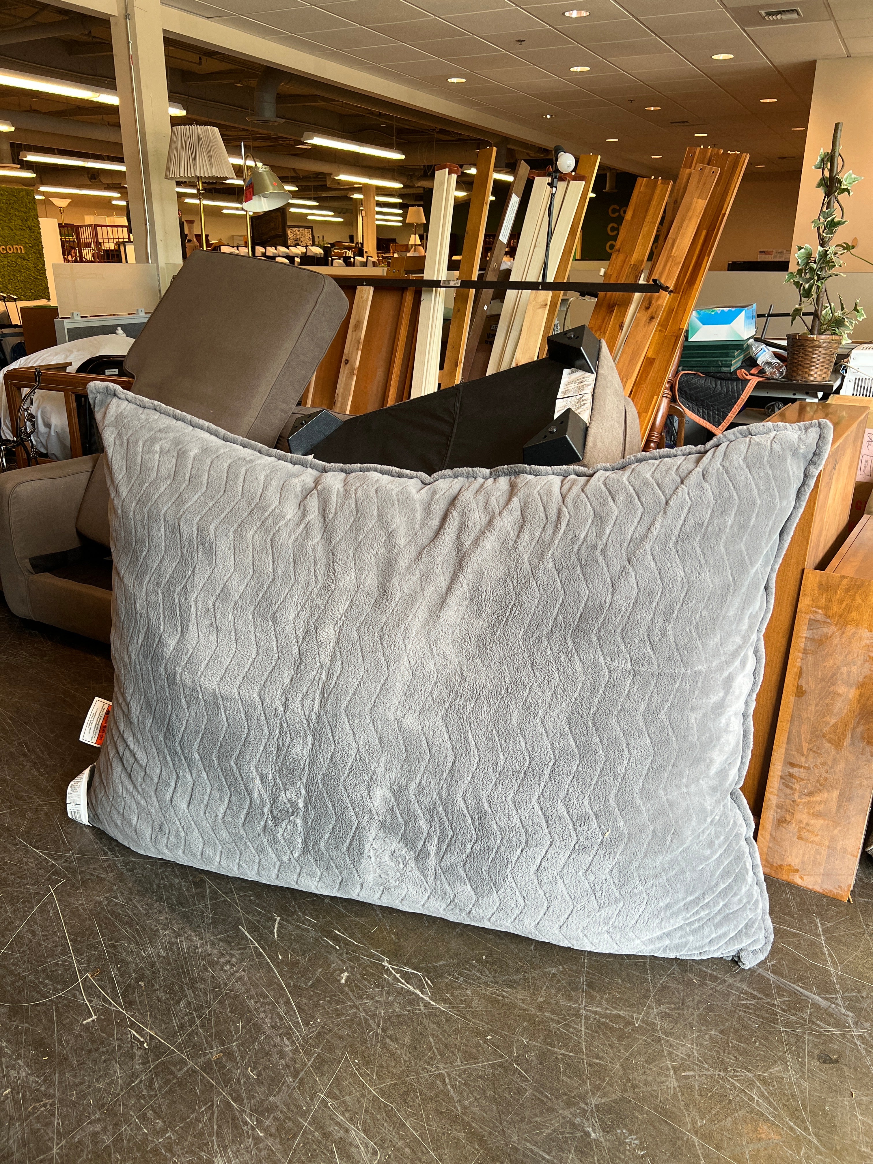 Large Gray Body Pillow
