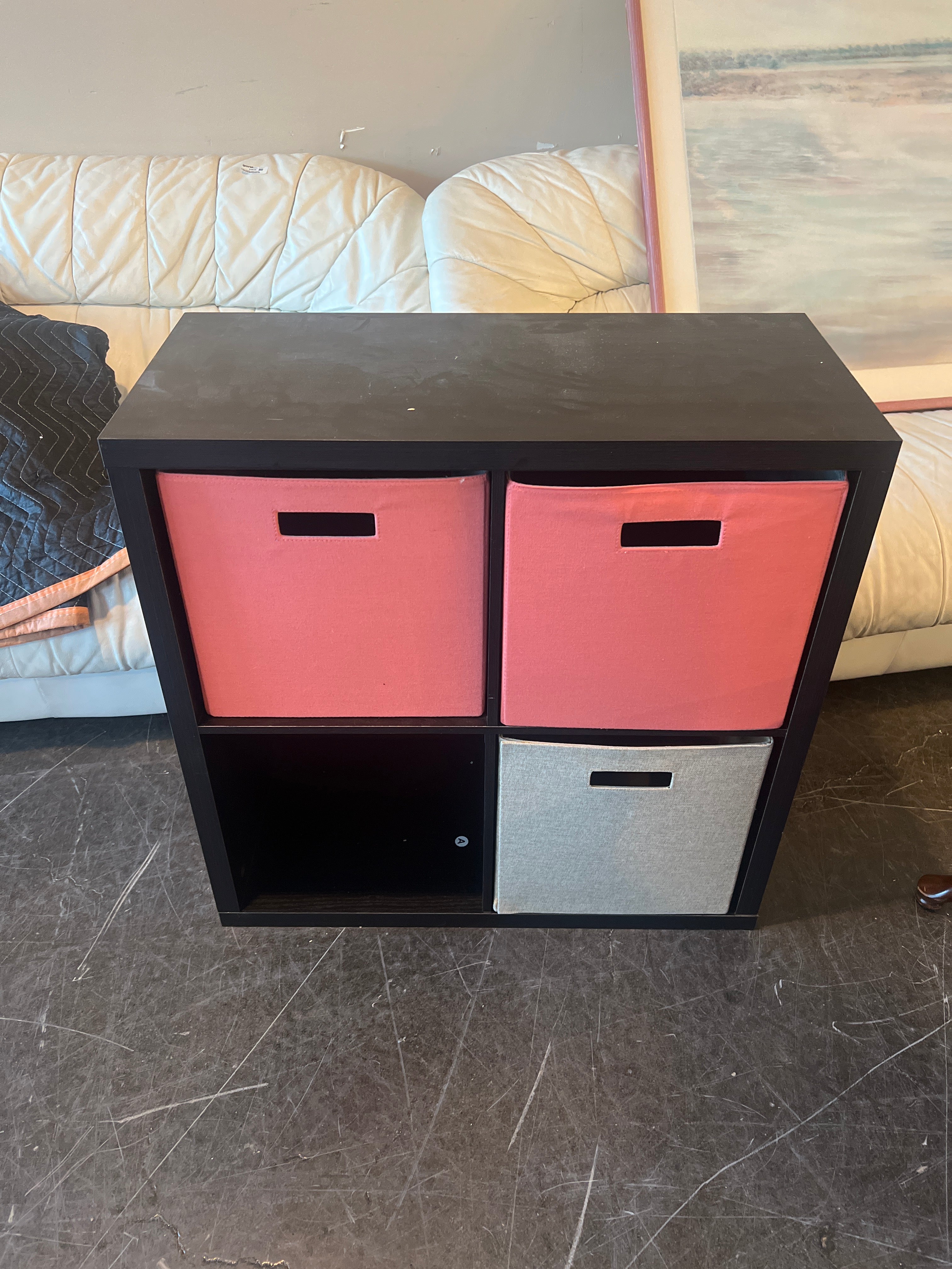 Dark Brown Four-Cube Shelving Unit