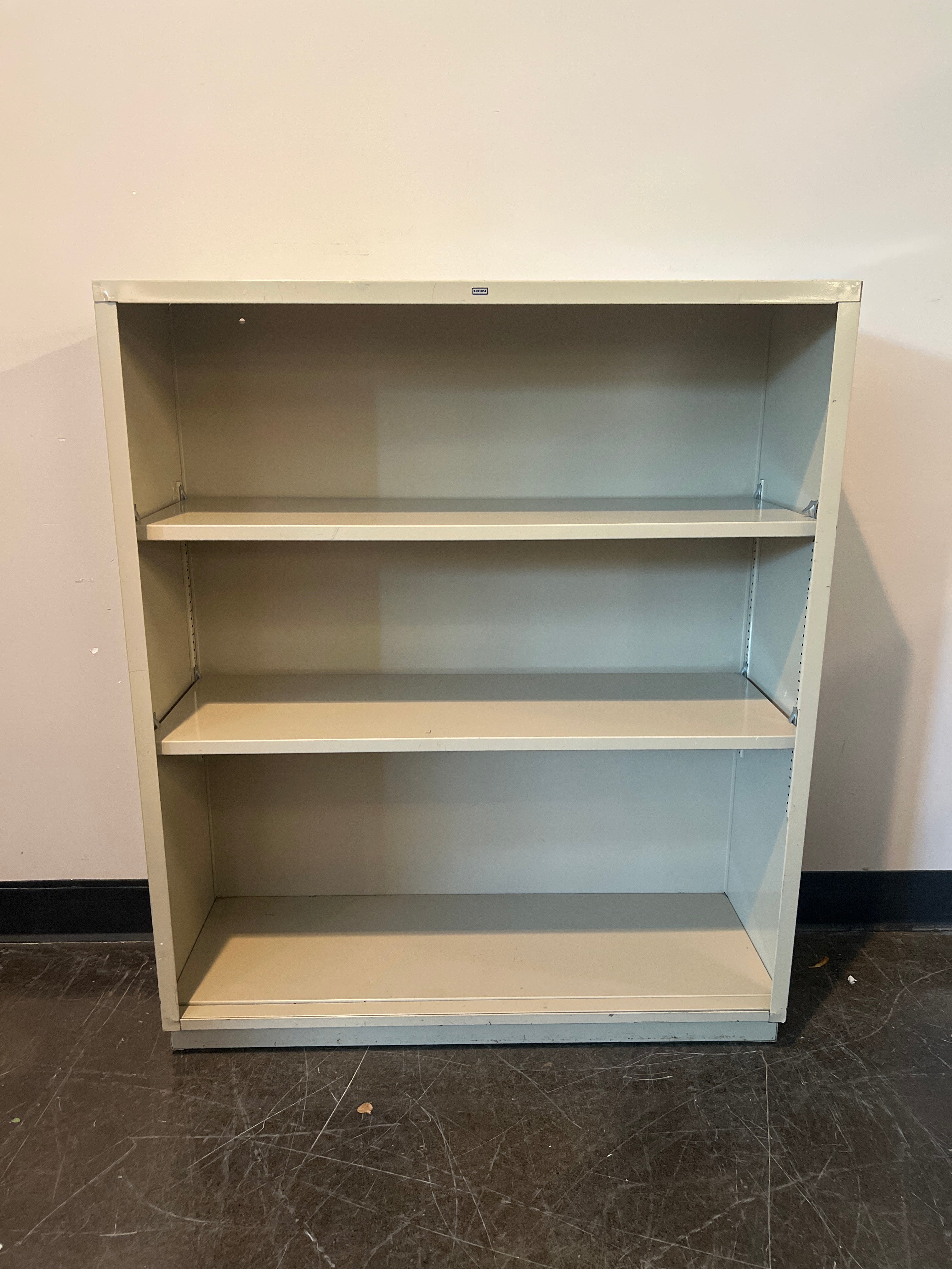 Hon Beige Metal 3-Shelf Bookcase