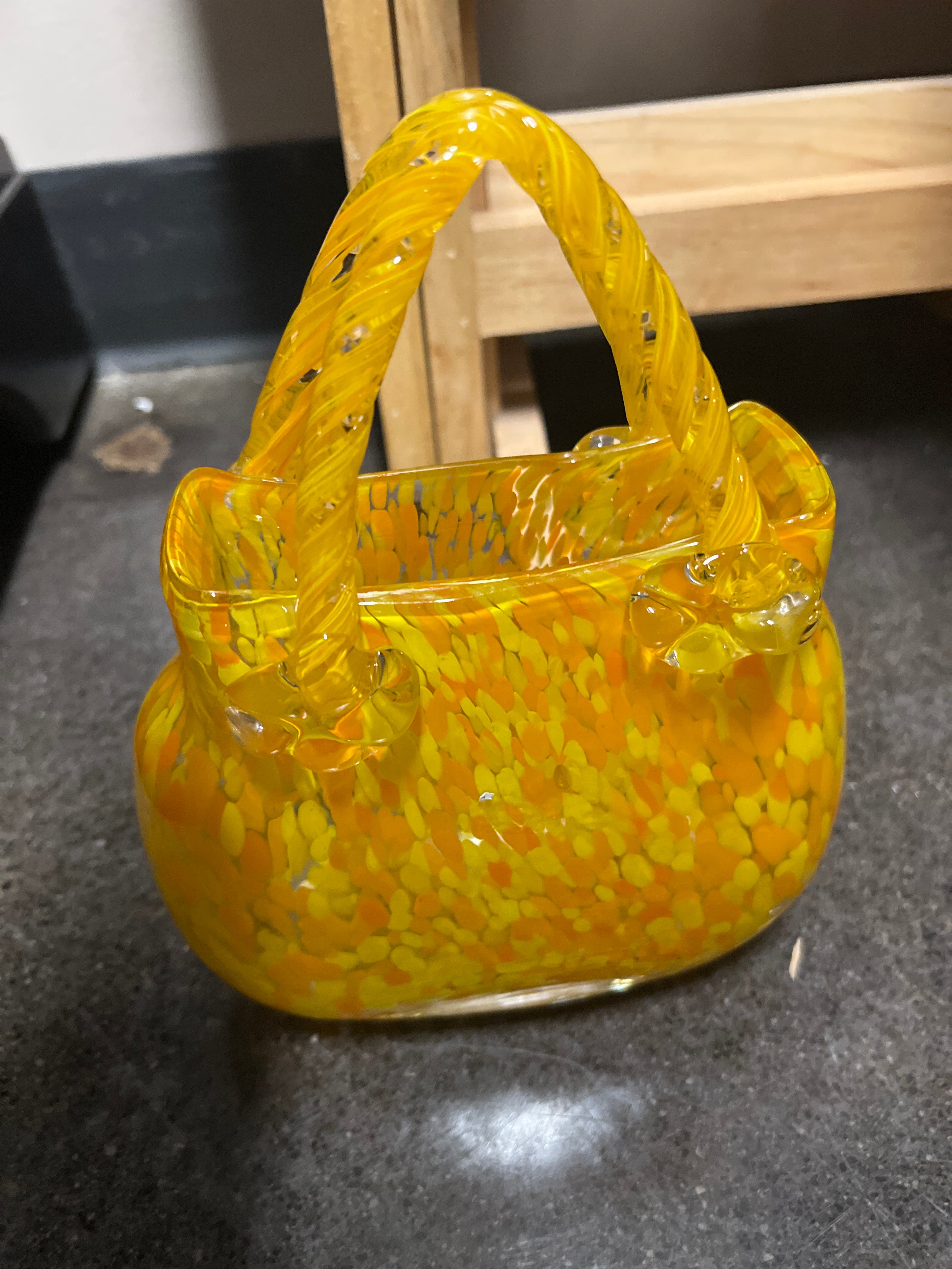 Yellow And Orange Decorative Glass Purse