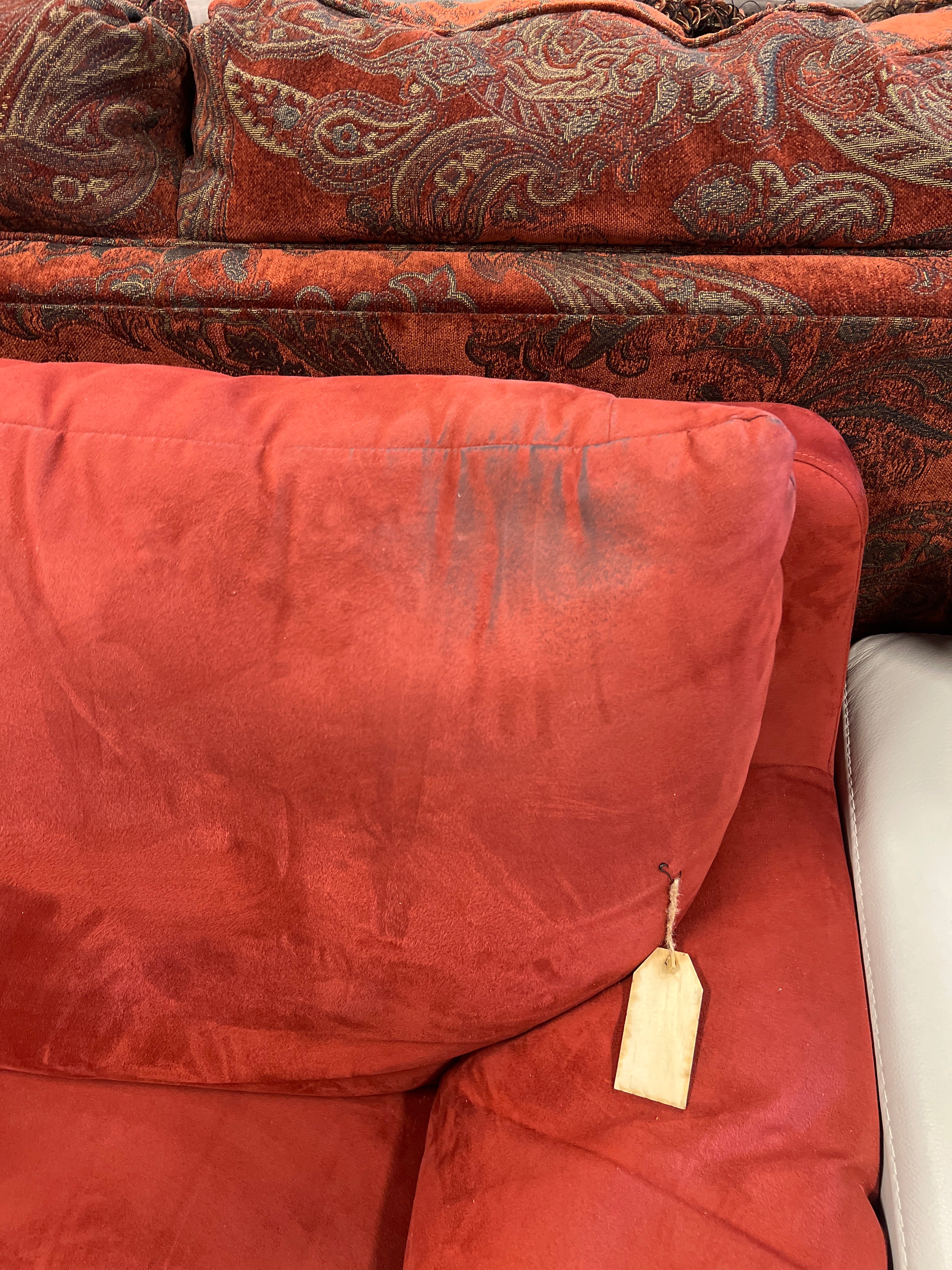 Red Microfiber Sofa