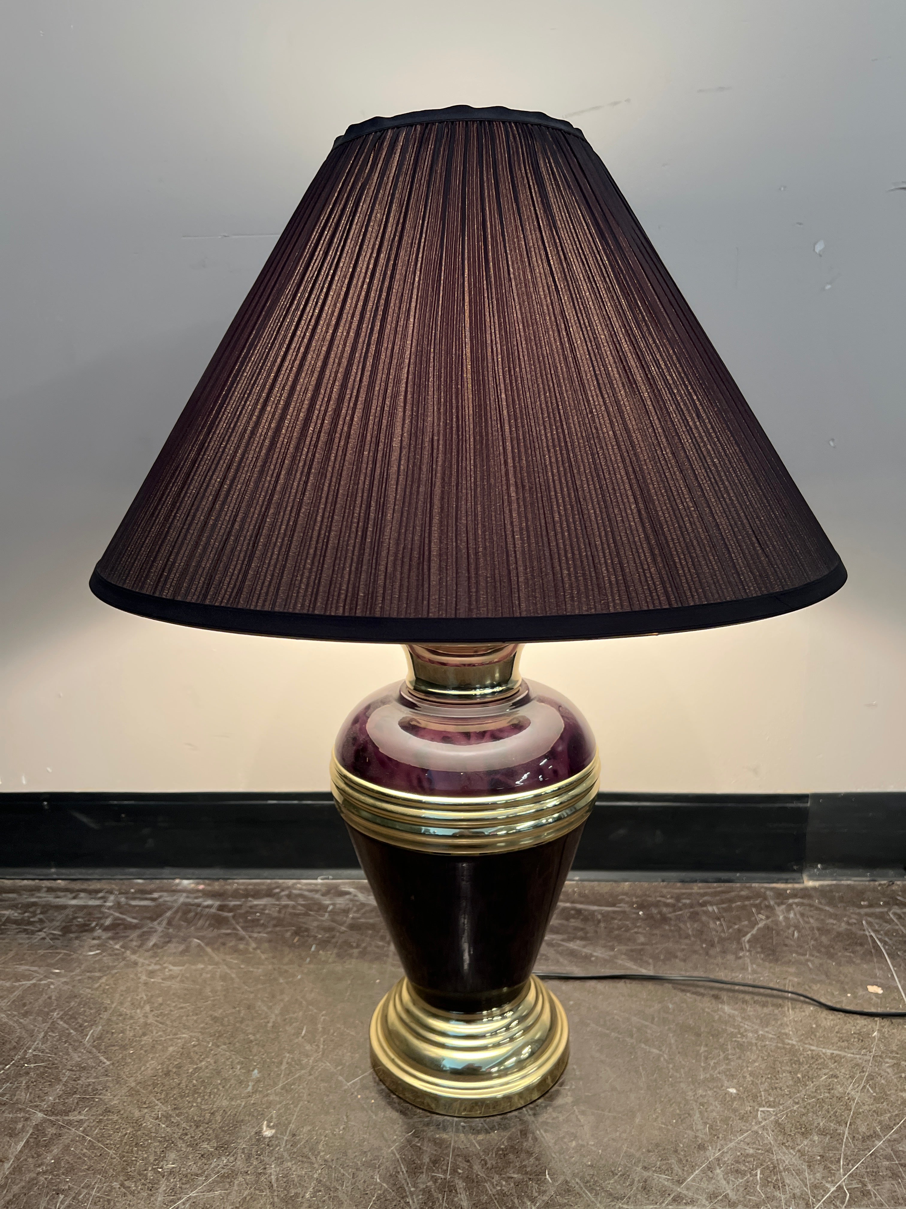 Classic Black and Gold Table Lamp with Pleated Shade
