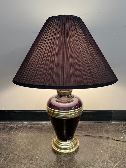 Classic Black and Gold Table Lamp with Pleated Shade