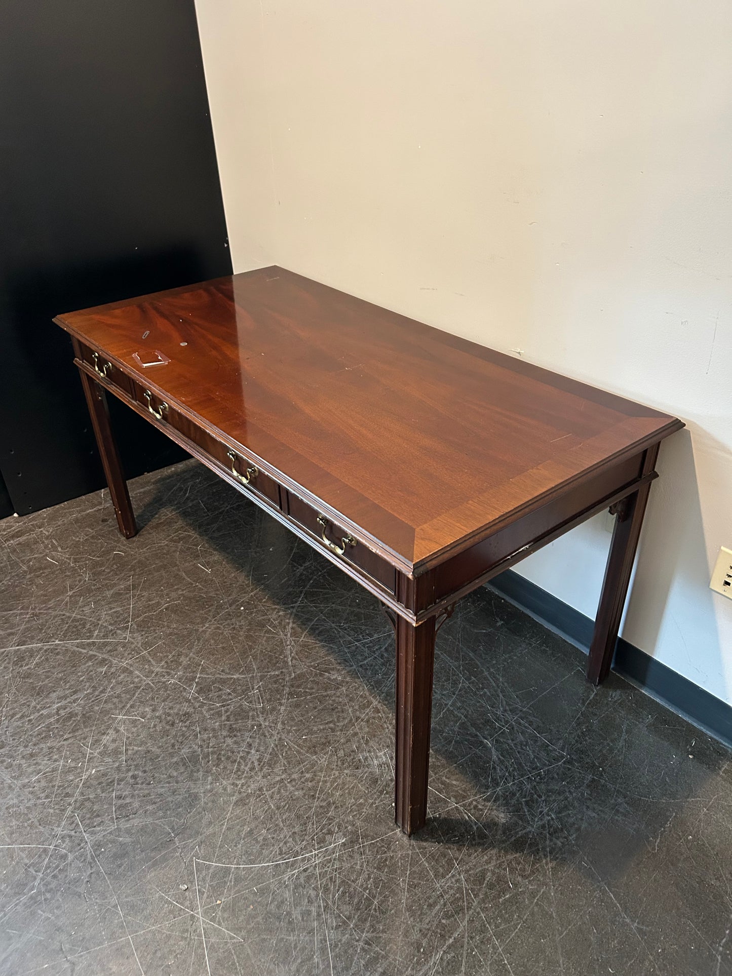 National Mt. Airy Traditional Writing Desk – Solid Wood, Three Drawers