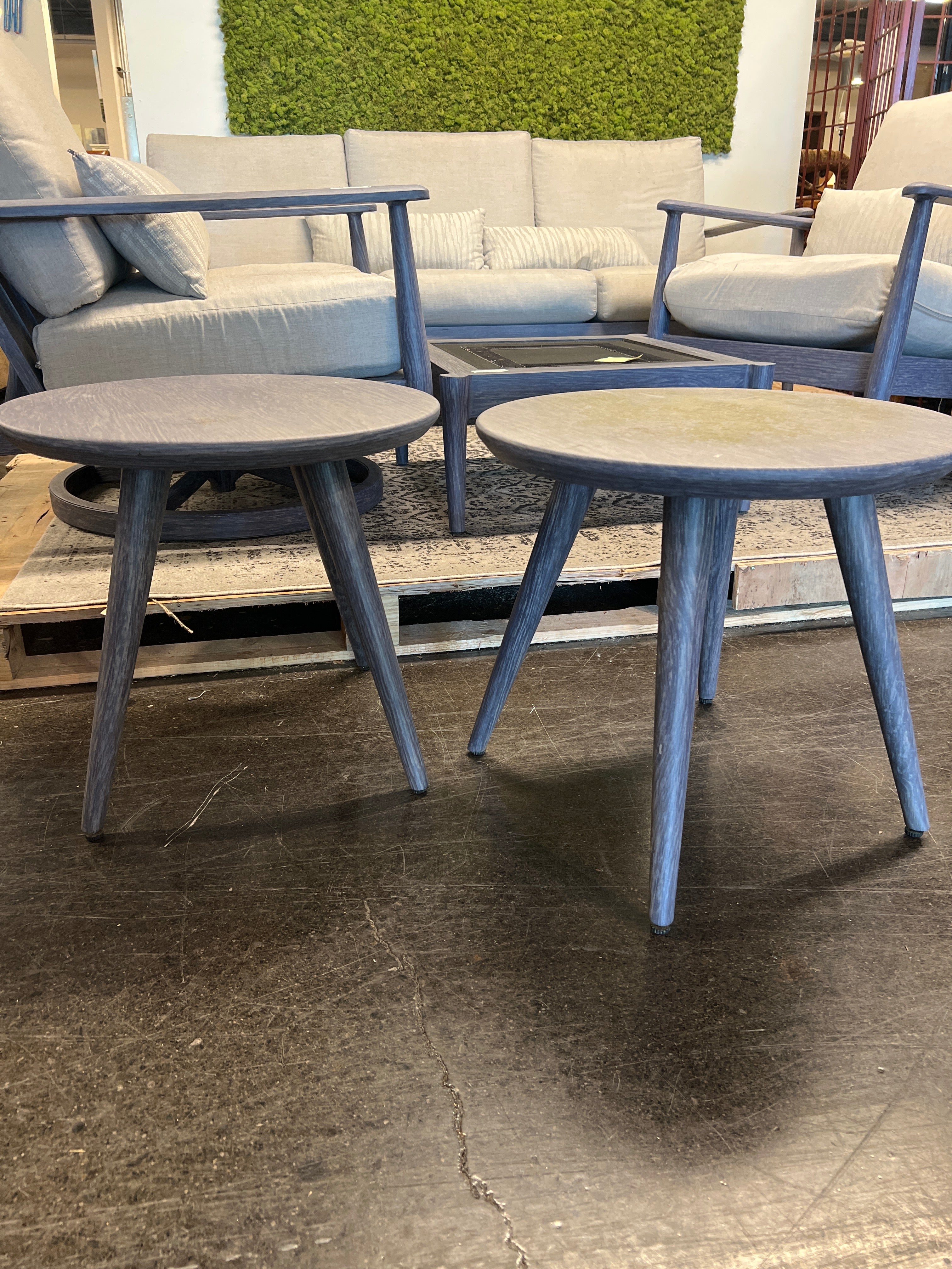 Aluminum Wood Grain Outdoor Side Table