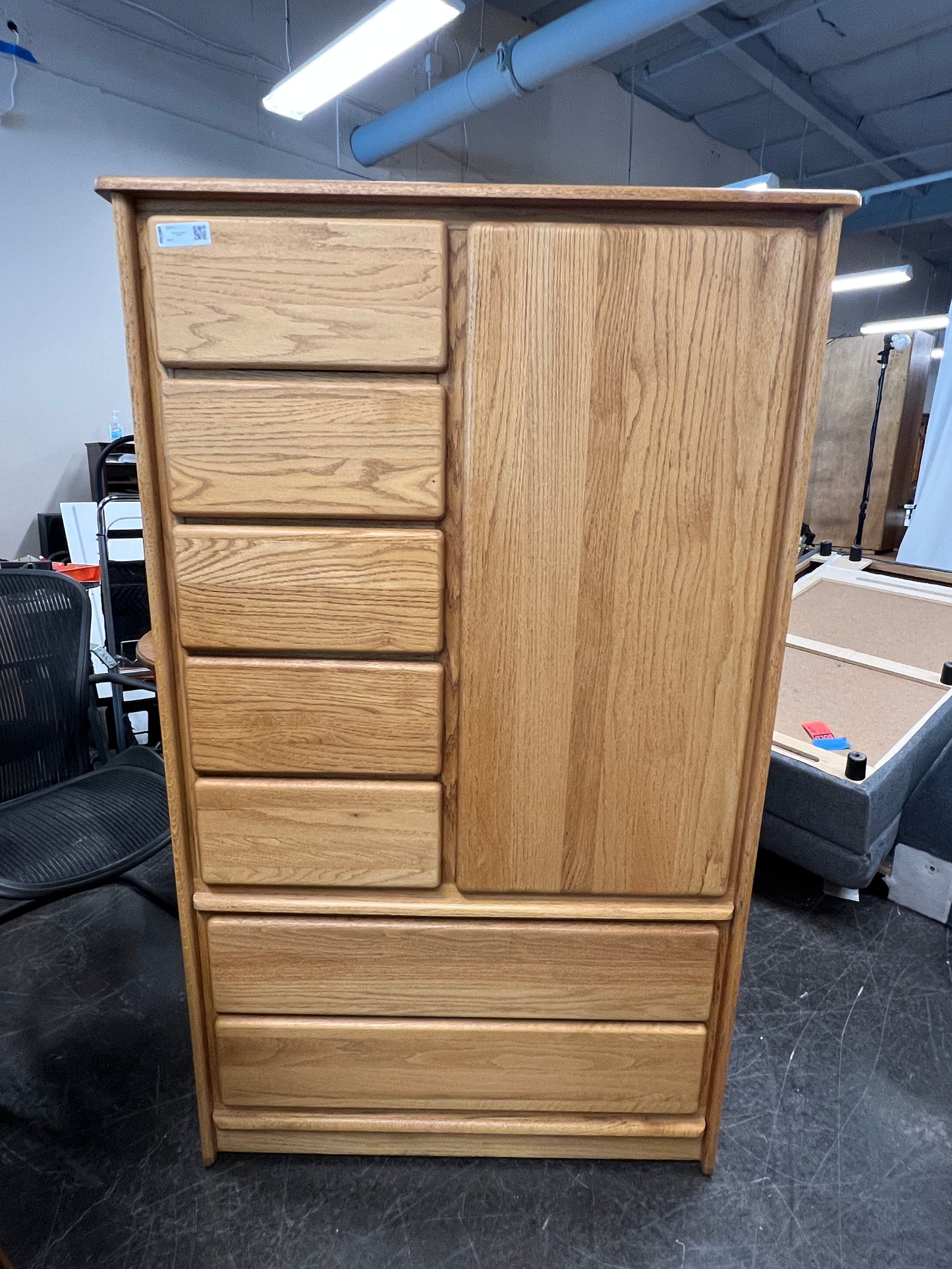 Oak Armoire with 7 Drawers