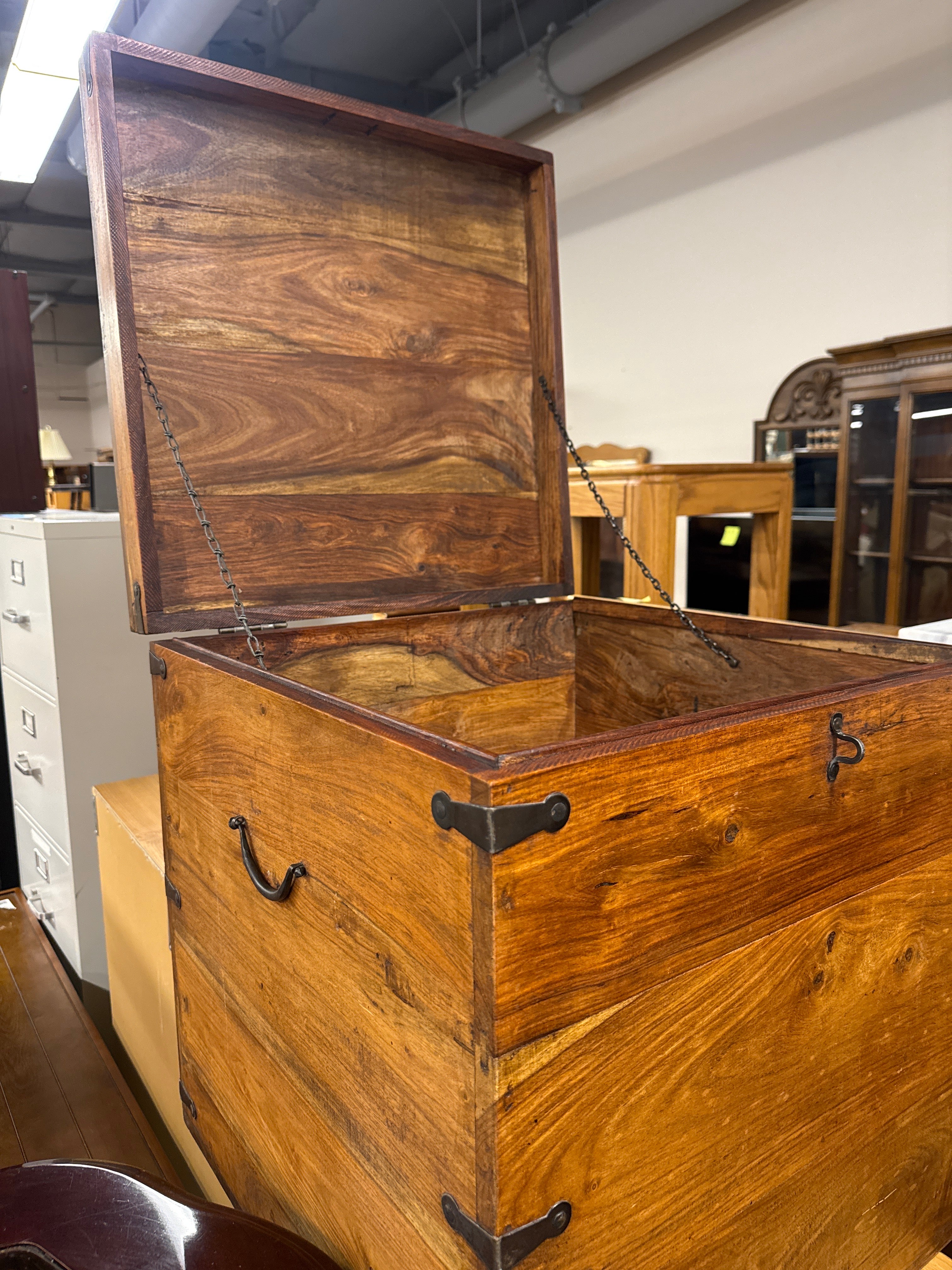 Rustic Brown Wooden Storage Chest