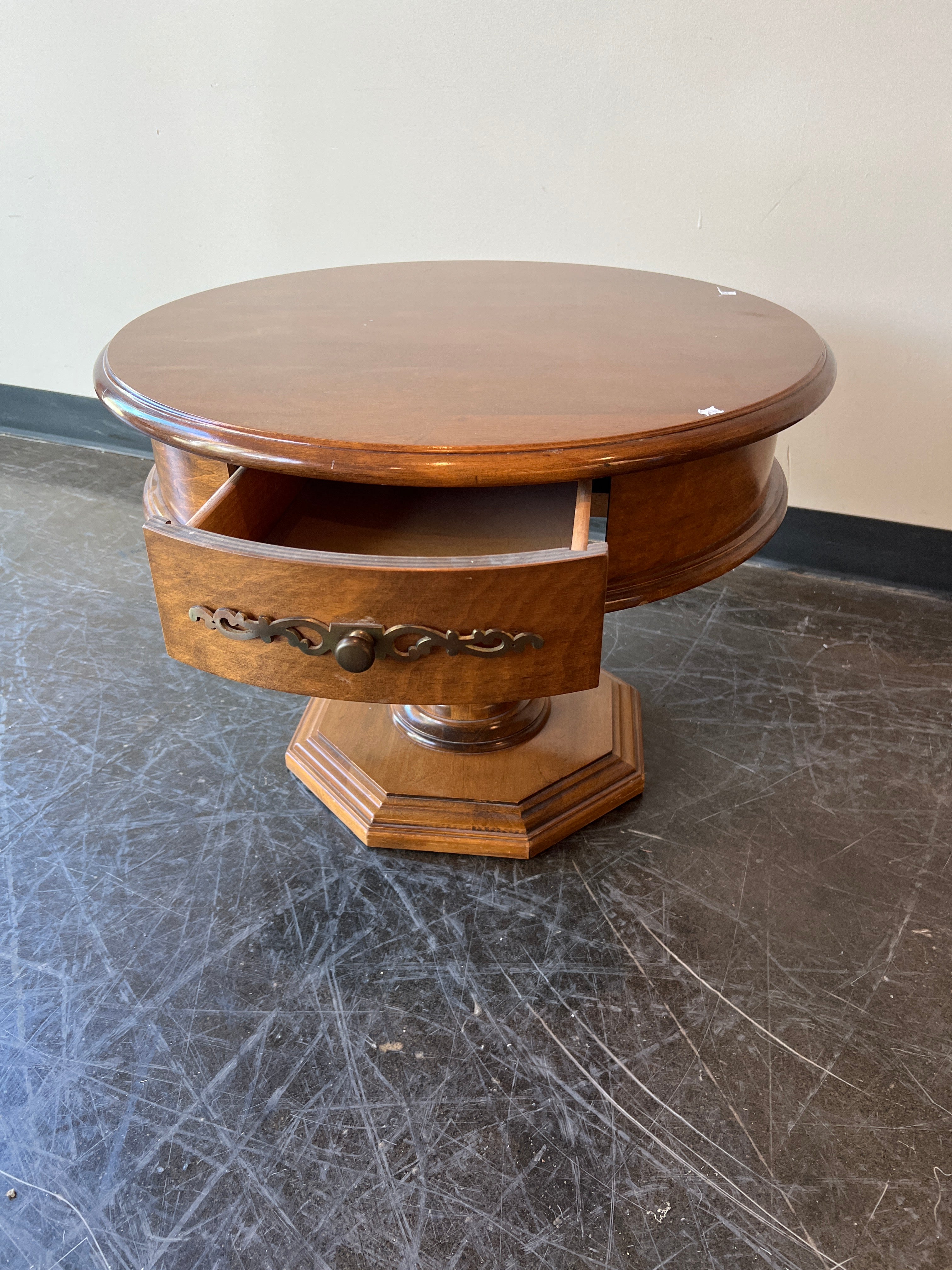 Charming Round Wood Side Table