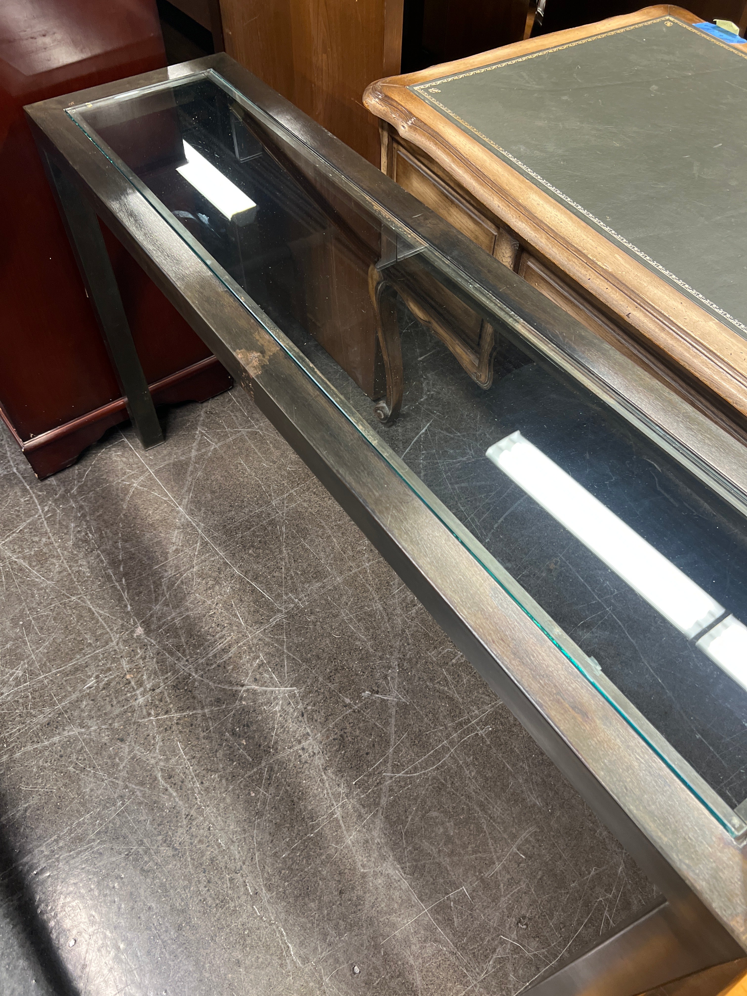 Modern Glass-Top Console Table