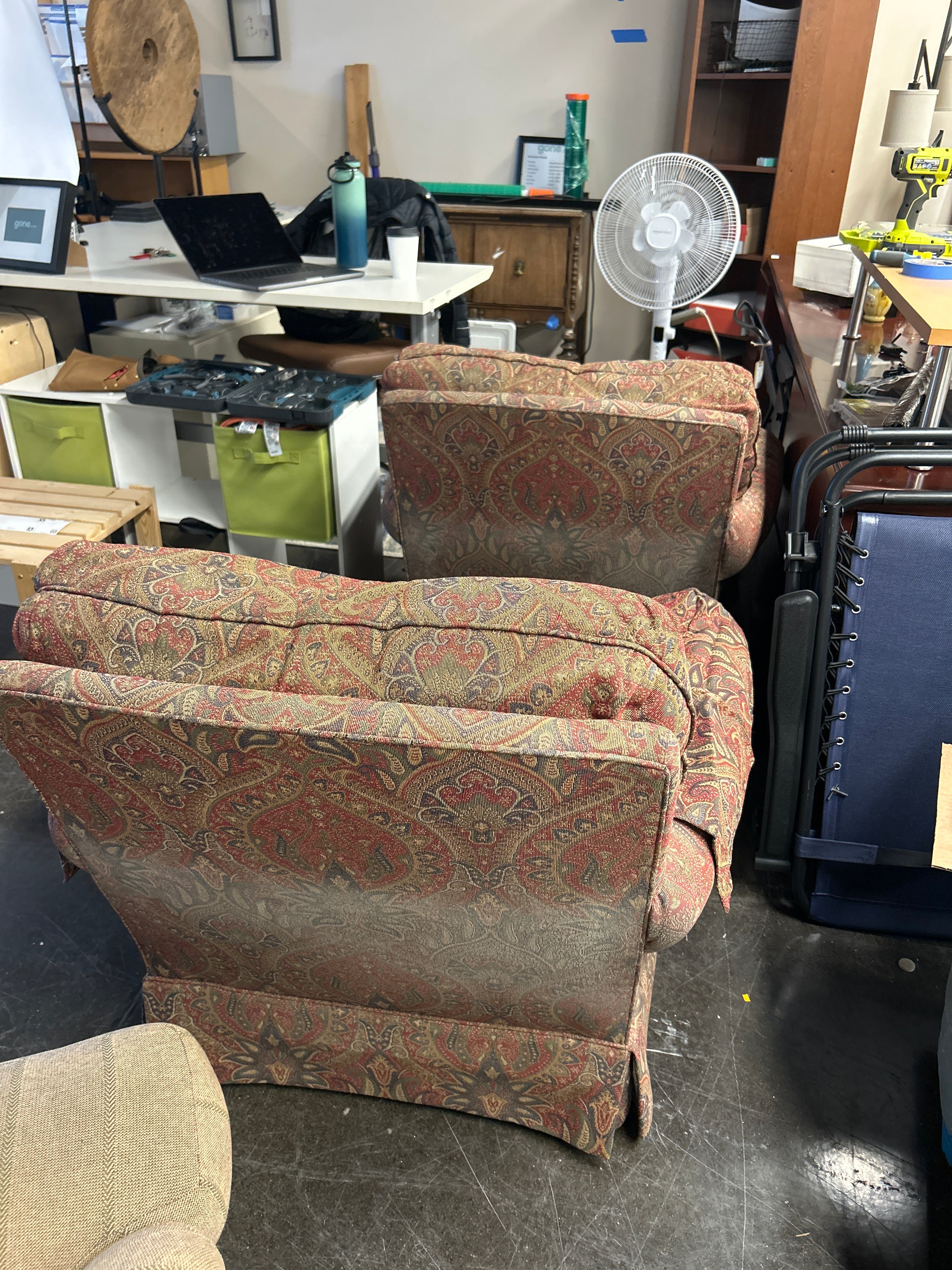 Sherrill Red Patterned Armchair