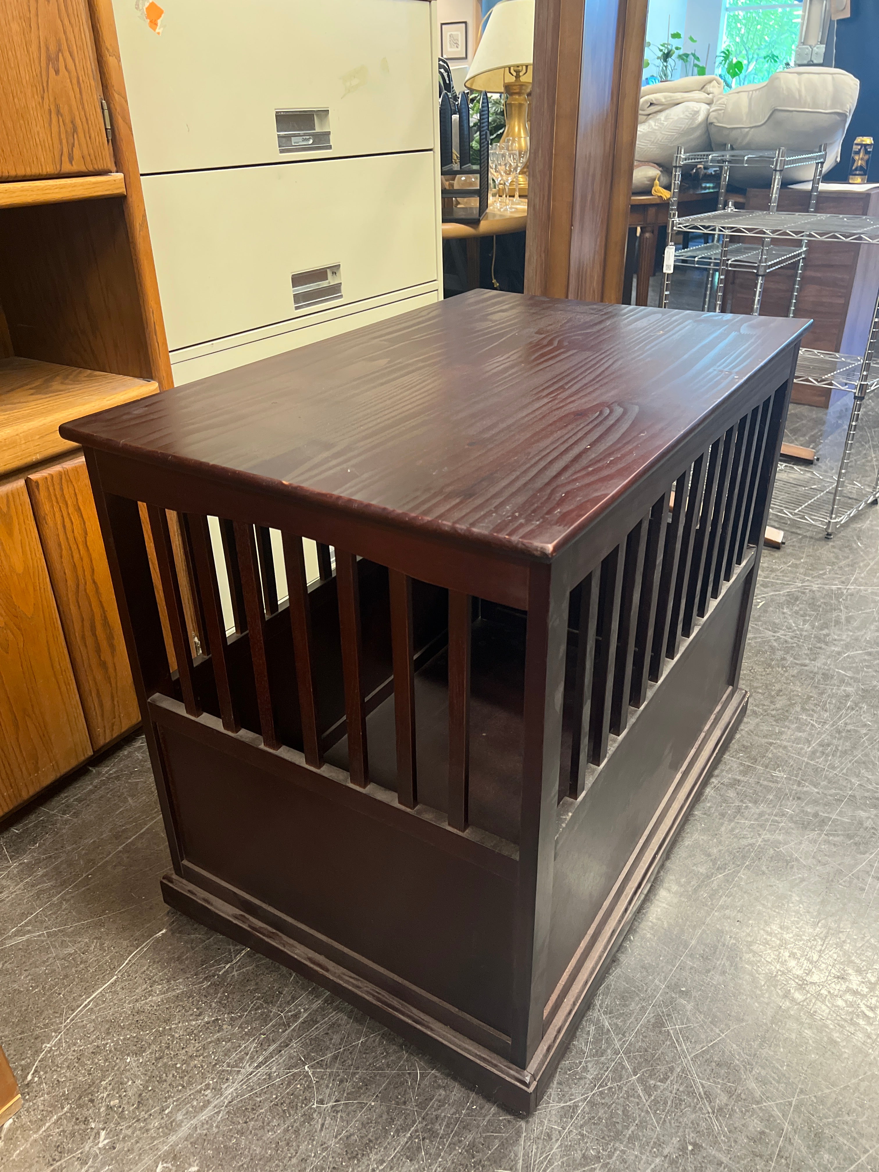 Extra Large Espresso Wooden Pet Crate End Table