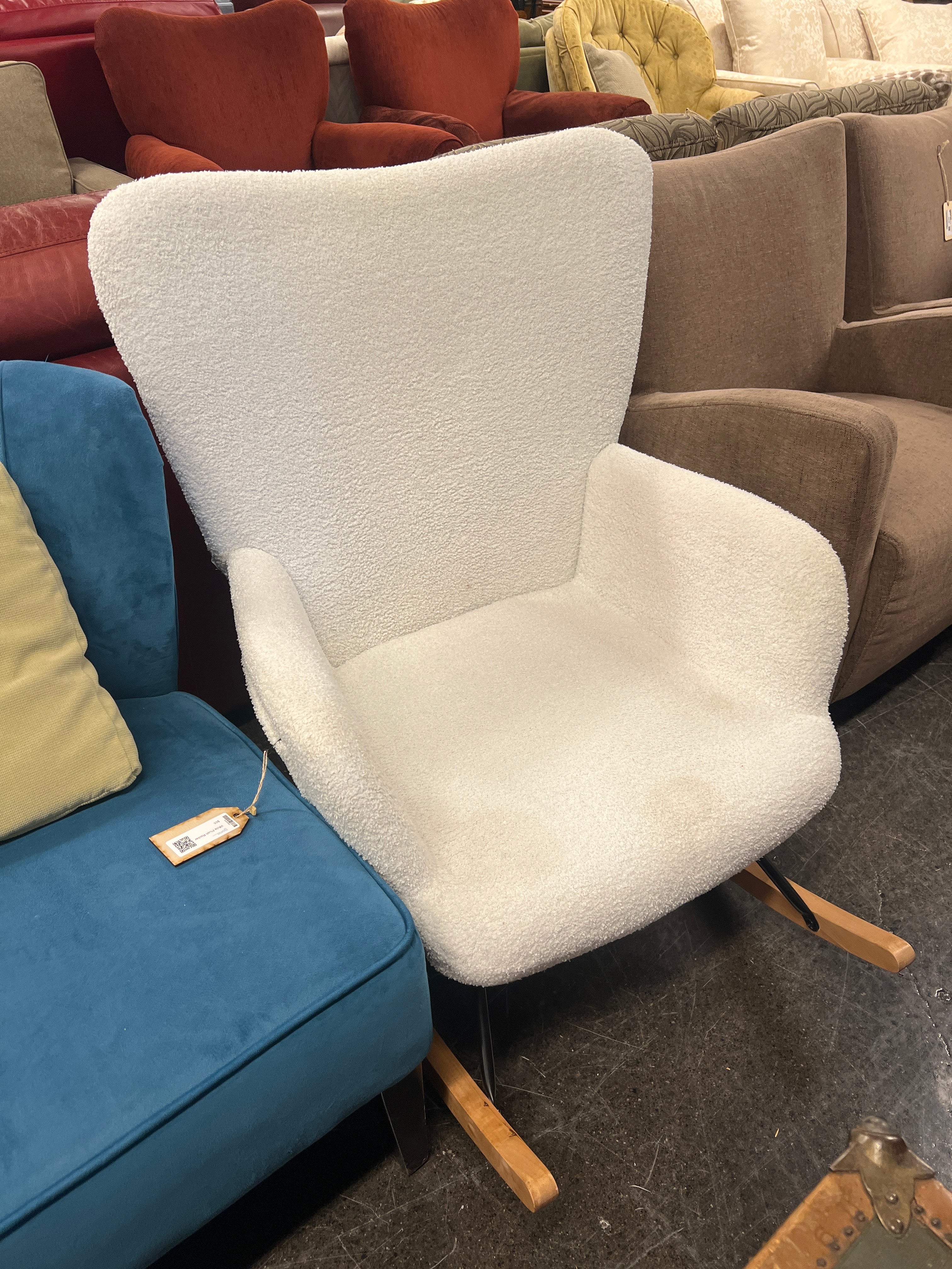White Plush Rocker