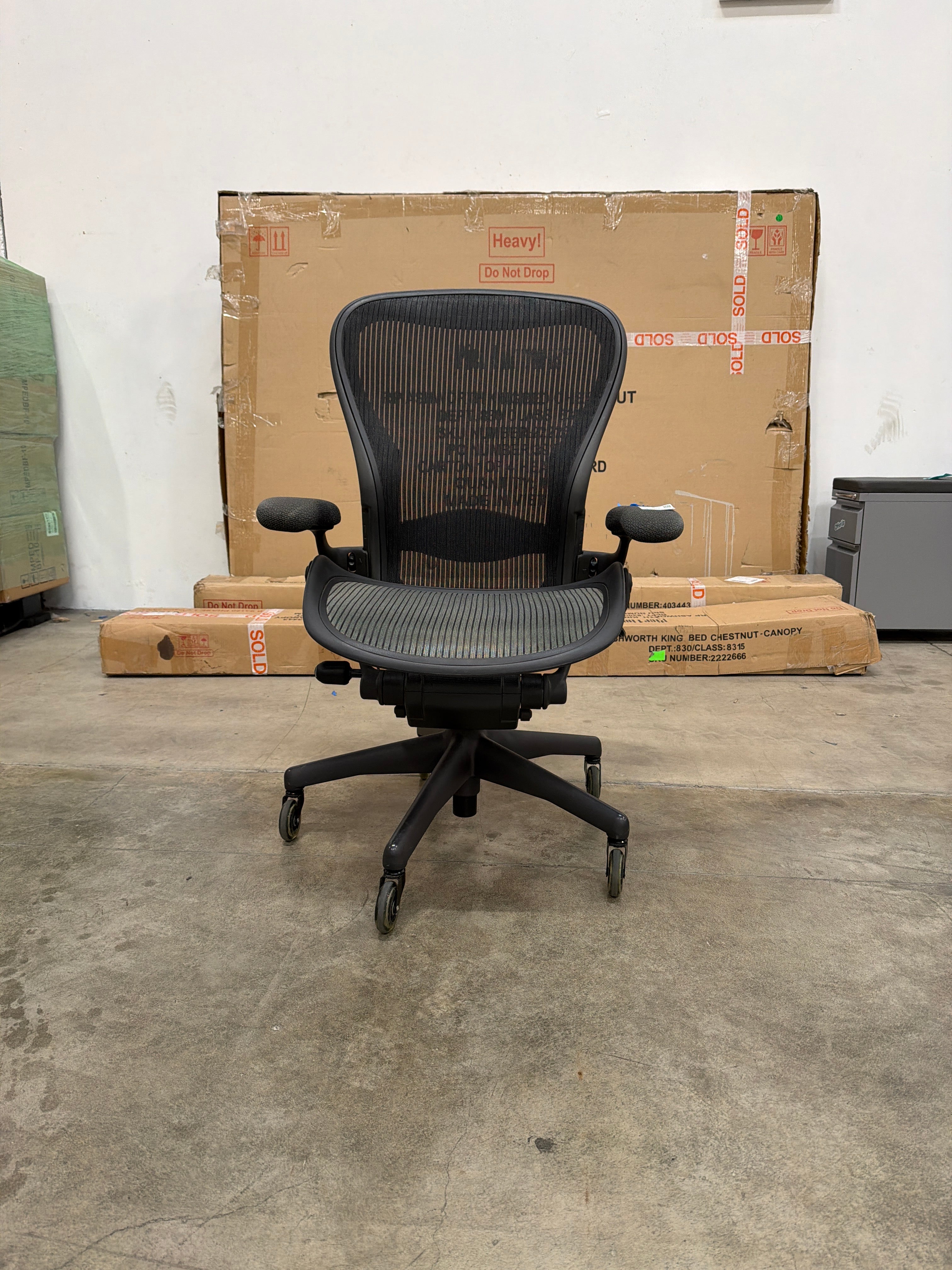Black Mesh Ergonomic Herman Miller C2 Office Chair with Adjustable Arms