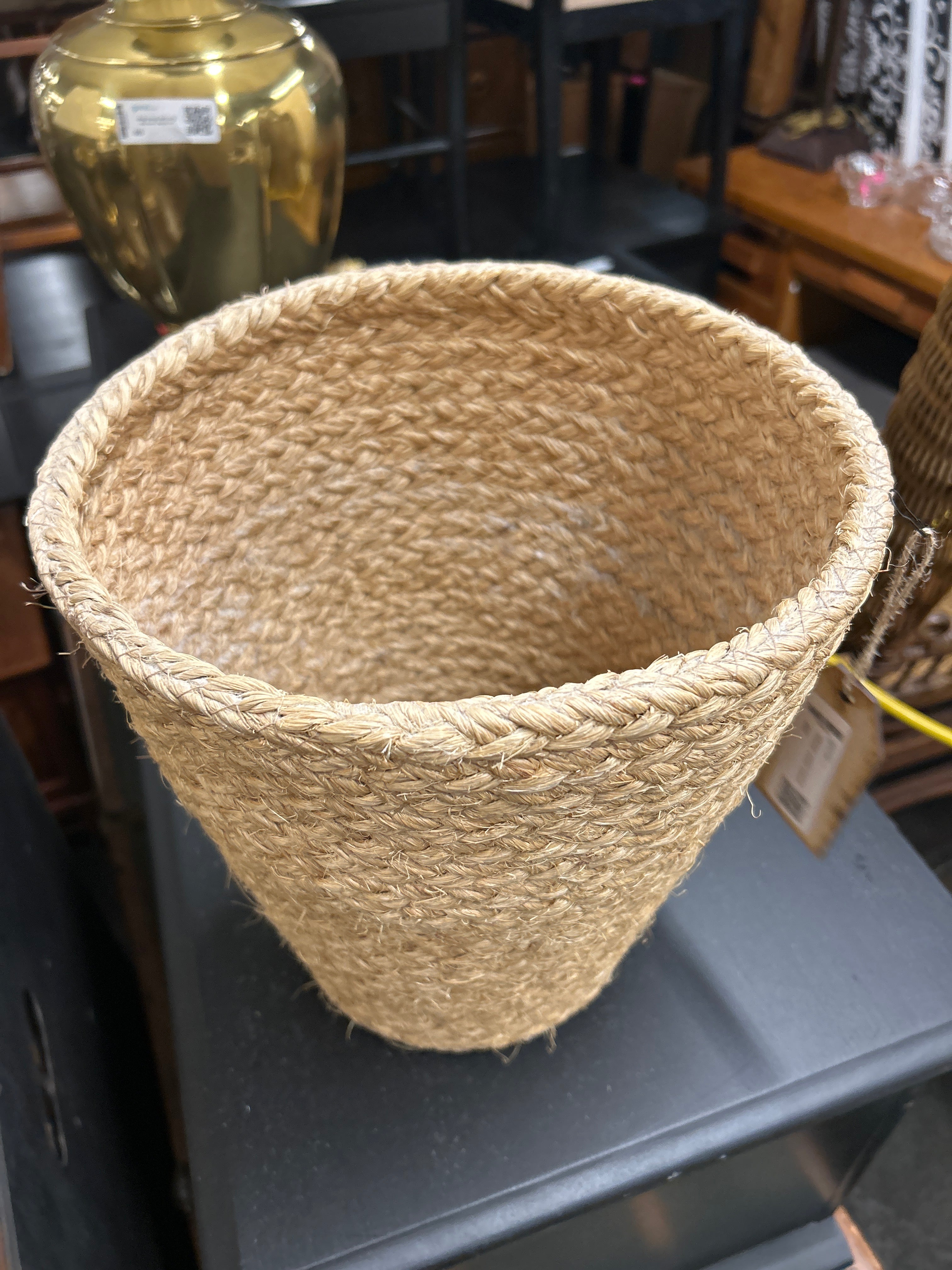 Wicker waste basket