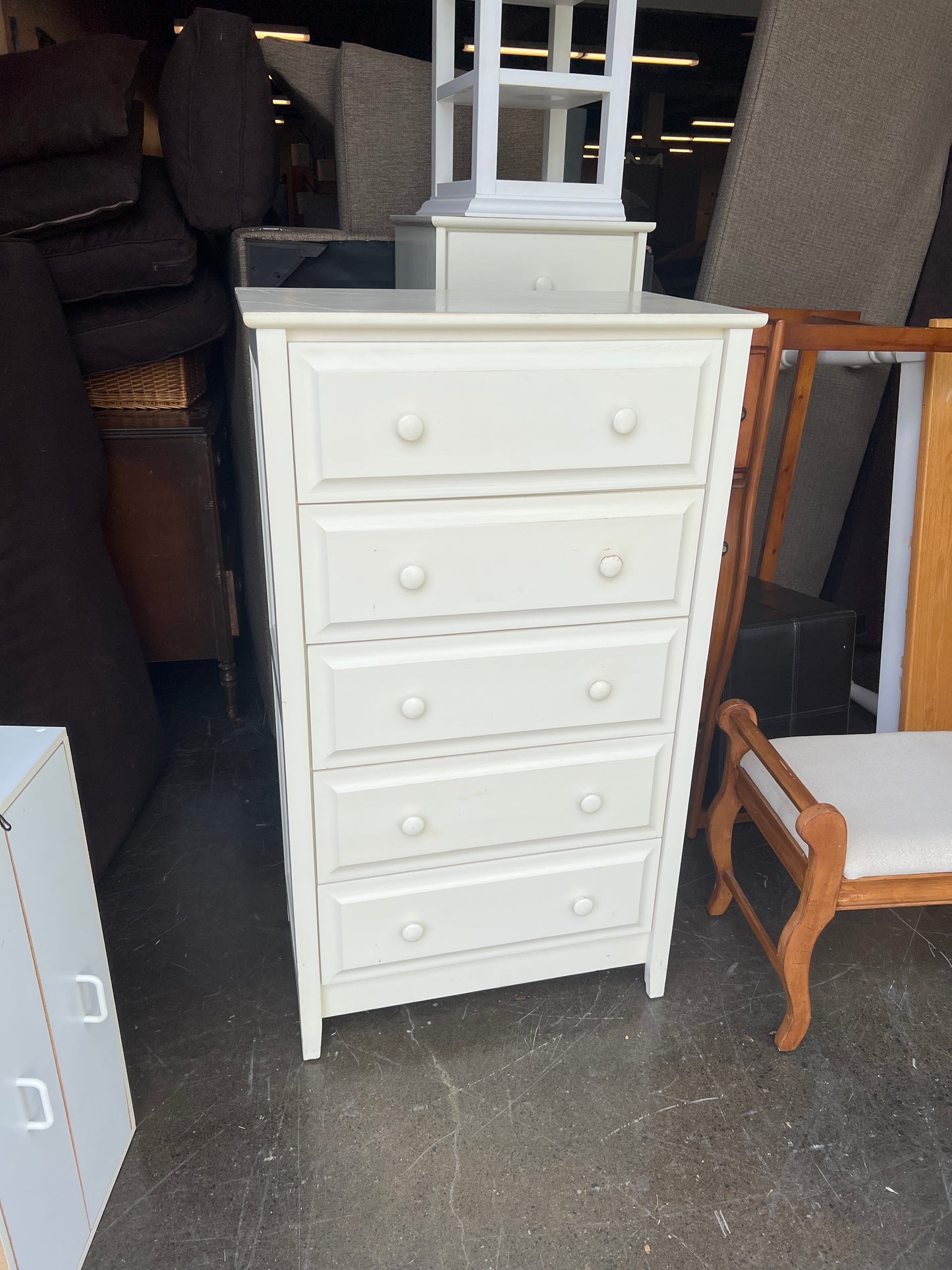 White 5-Drawer Dresser