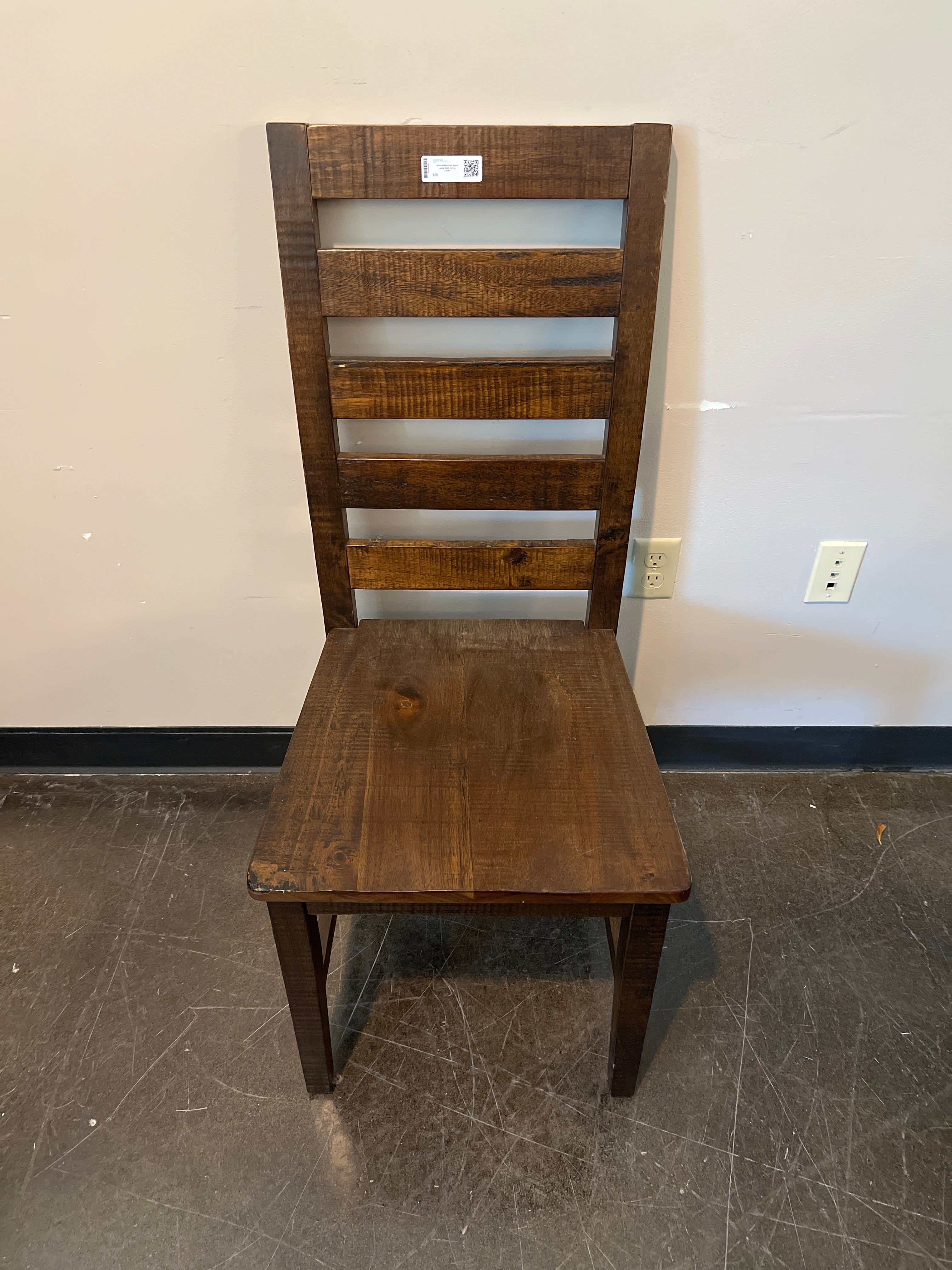 World Market Dark Wood Ladder-Back Dining Chairs