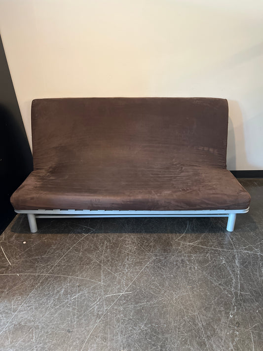 Modern Futon Sofa Bed – White Metal Frame