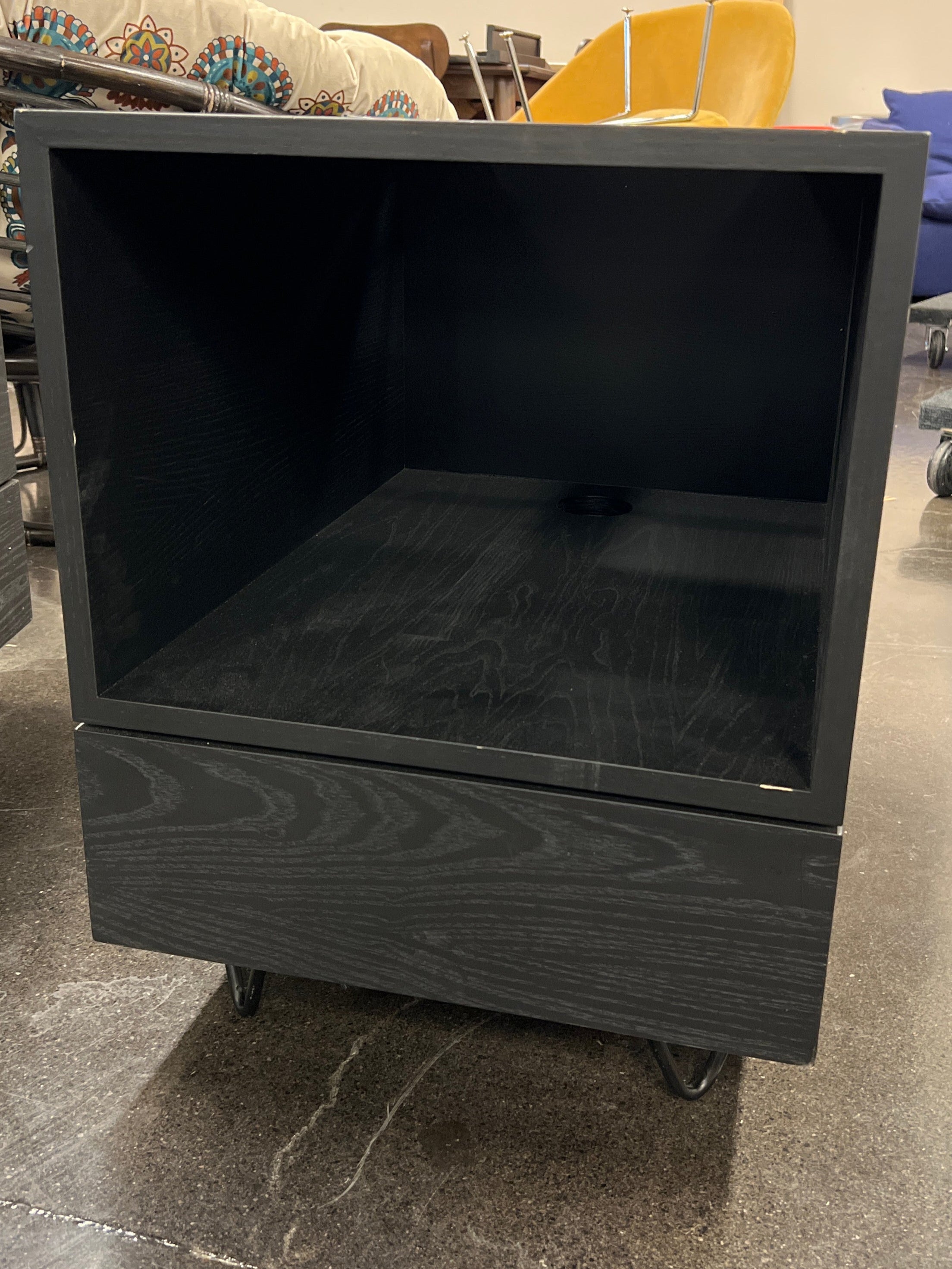 Black SideTable with Metal Legs