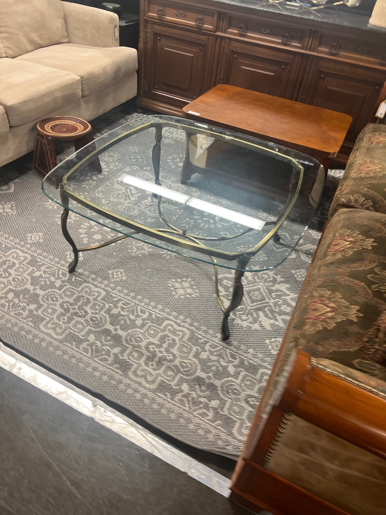 Glass and Gold Side Table