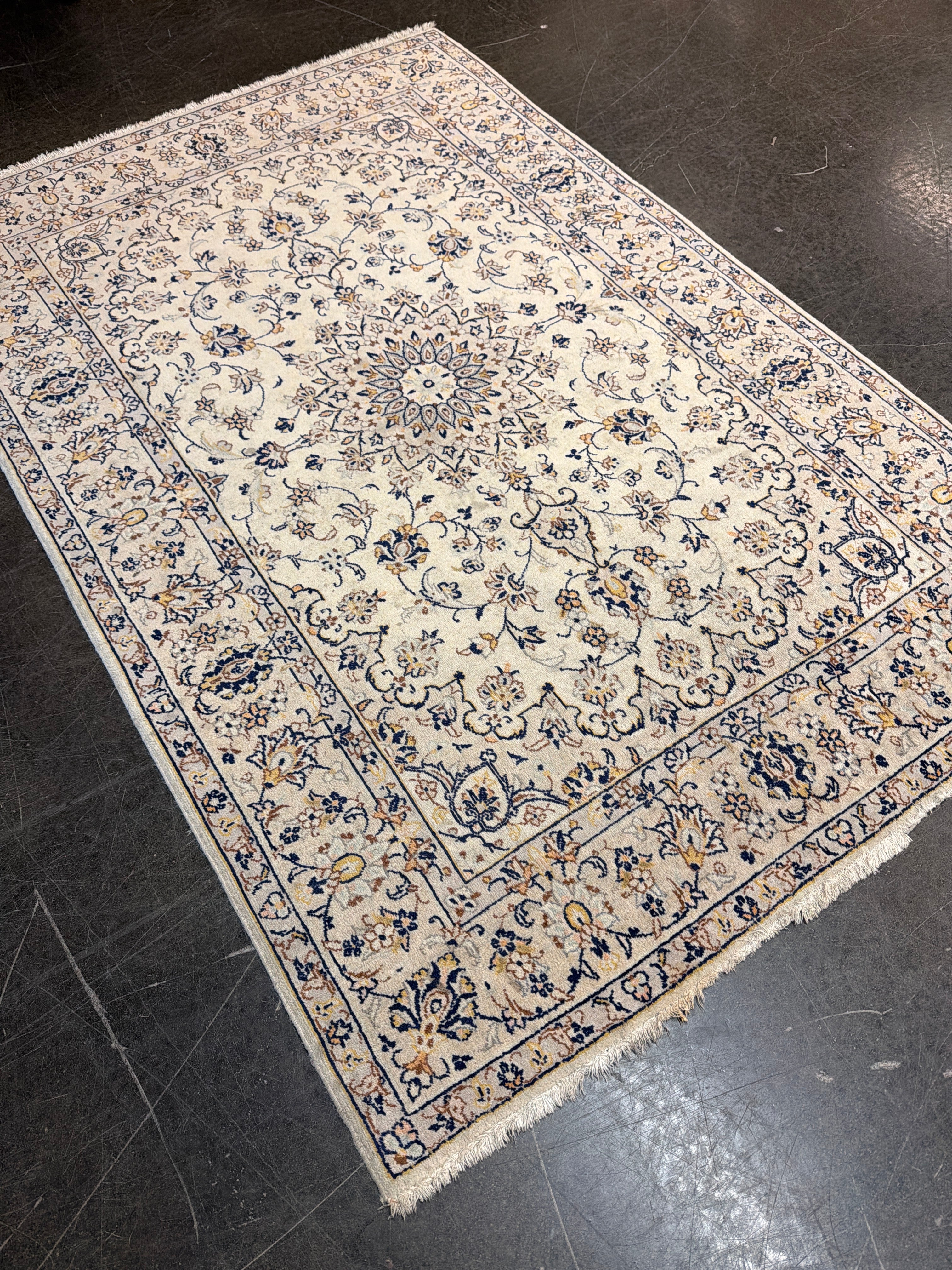 Genuine Hand-Knotted Kashan-Style Persian Area Rug | 5' x 7', Arman Rugs, Iran